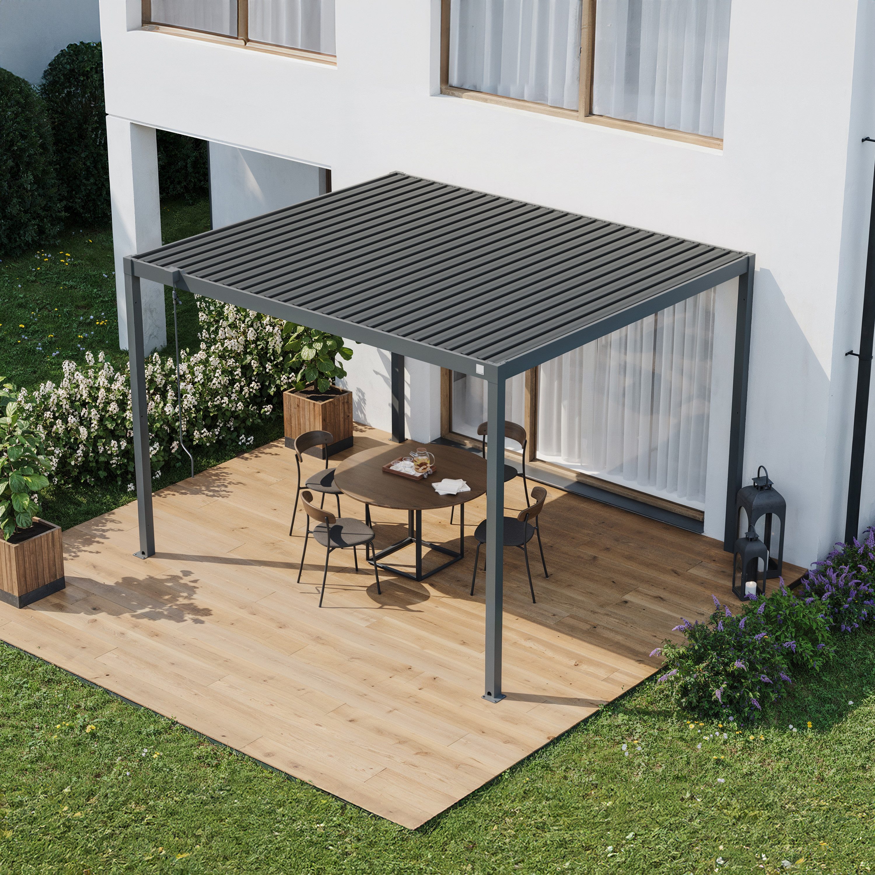 GFP Pergola Pavillon mit verstellbarem Lamellendach, BxTxH: 348x300x238 cm