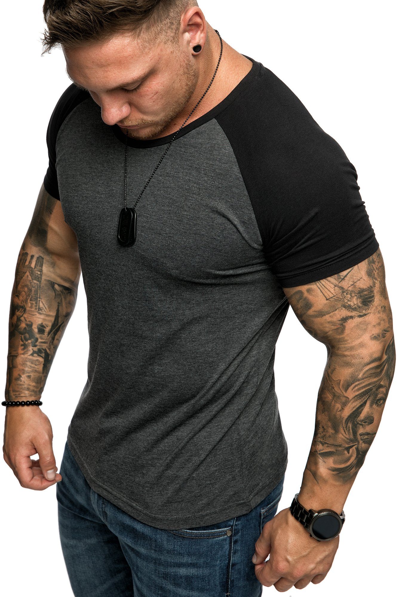 Amaci&Sons T-Shirt SALEM Basic Raglan T-Shirt günstig online kaufen