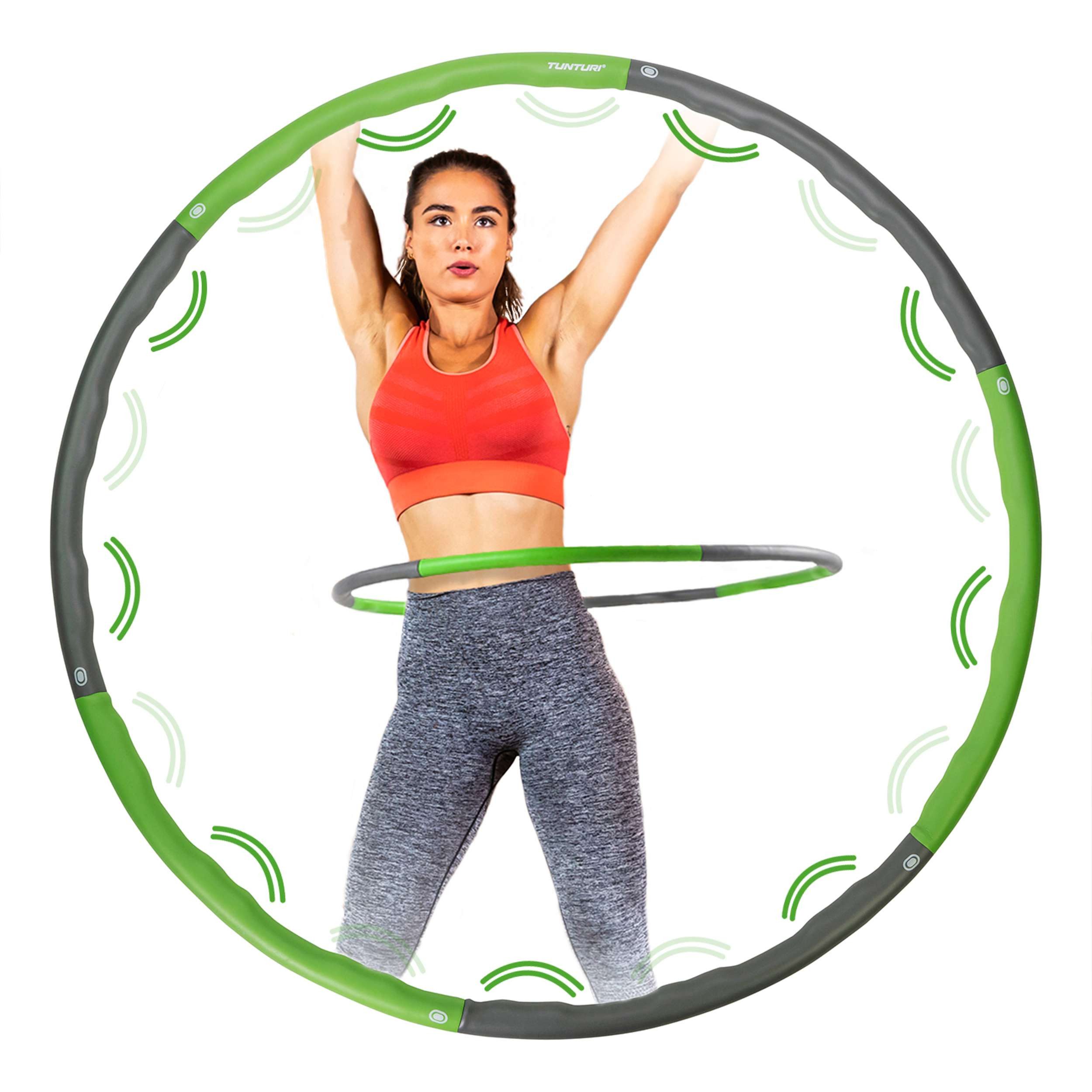 Tunturi Hula-Hoop-Reifen Hula Hoop Reifen Erwachsene mit Gewicht - Hoola Hoop Reifen Fitness mi