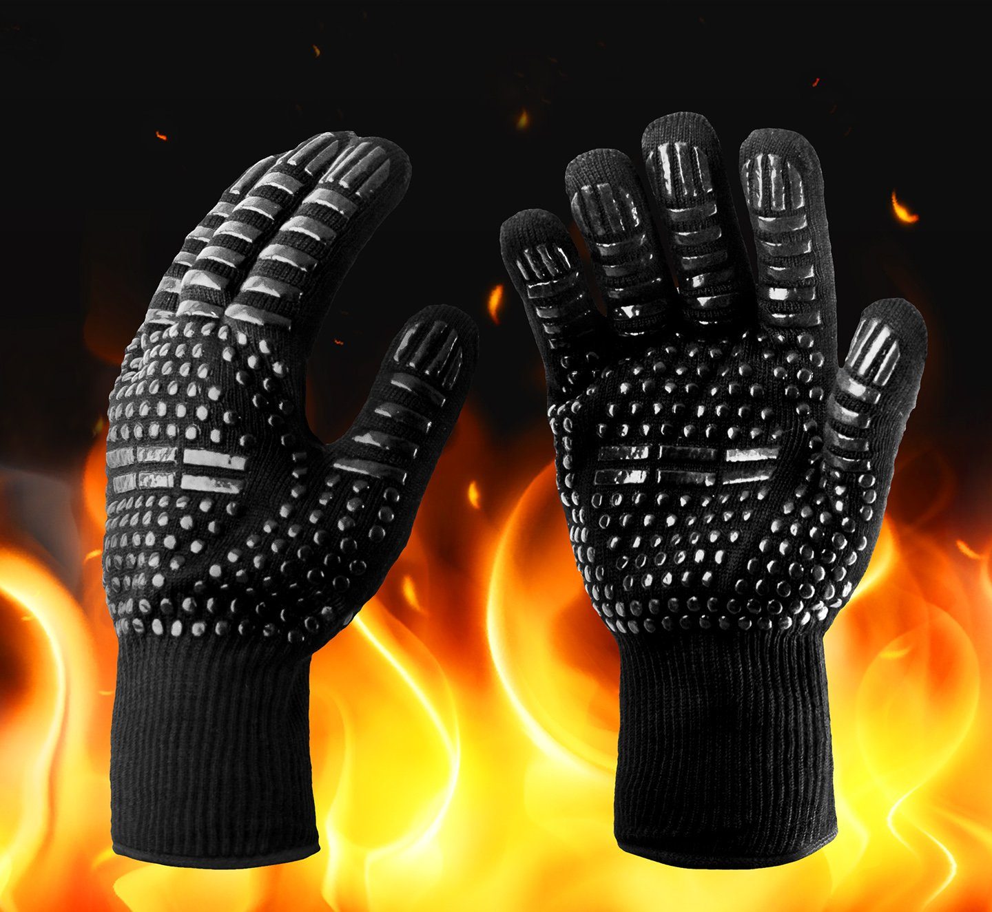PRECORN Grillhandschuhe Kochhandschuhe Hitzebeständige bis zu 800° C Ofenha günstig online kaufen