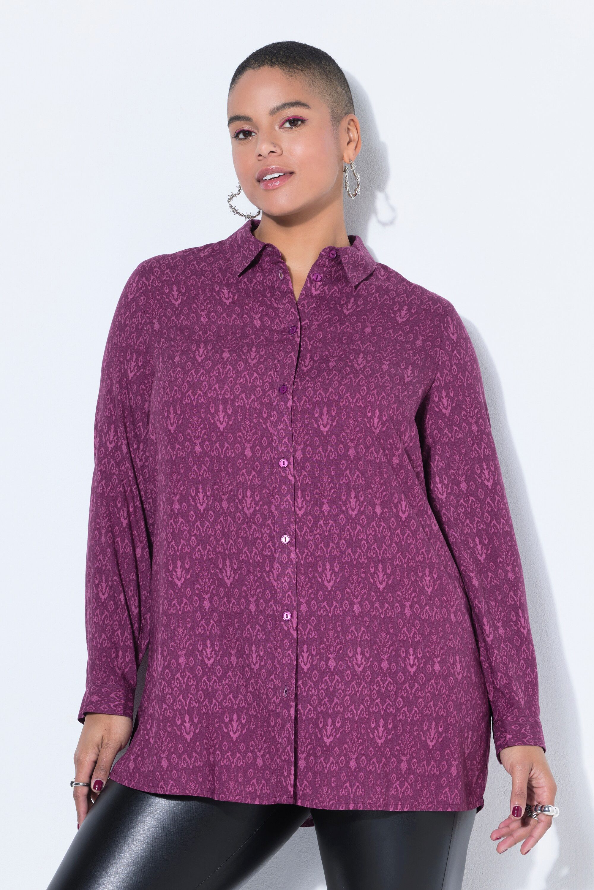 Hemdbluse Hemdbluse Straight Shape Paisley Langarm