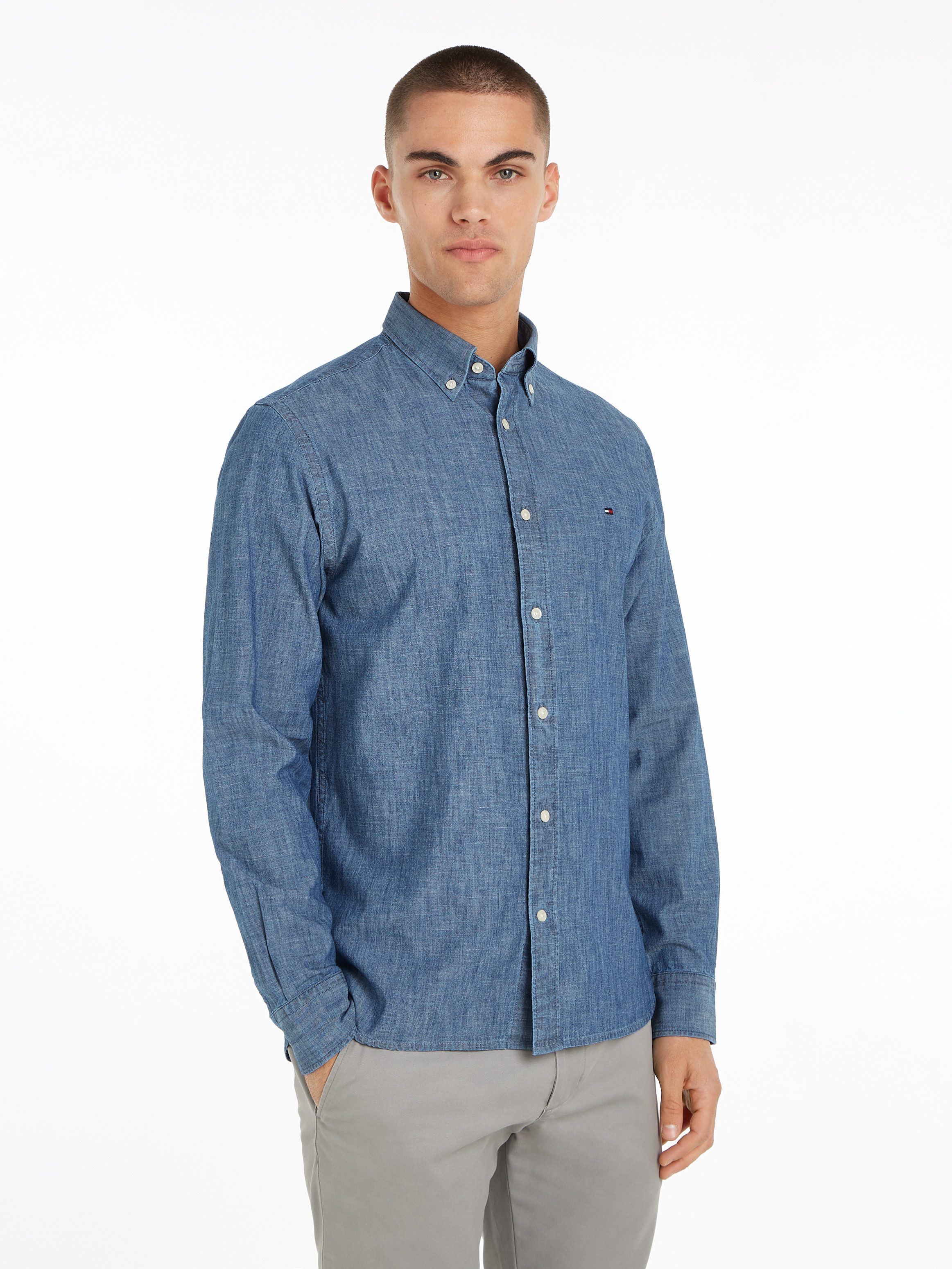 Tommy Hilfiger Langarmhemd CHAMBRAY SOLID RF günstig online kaufen