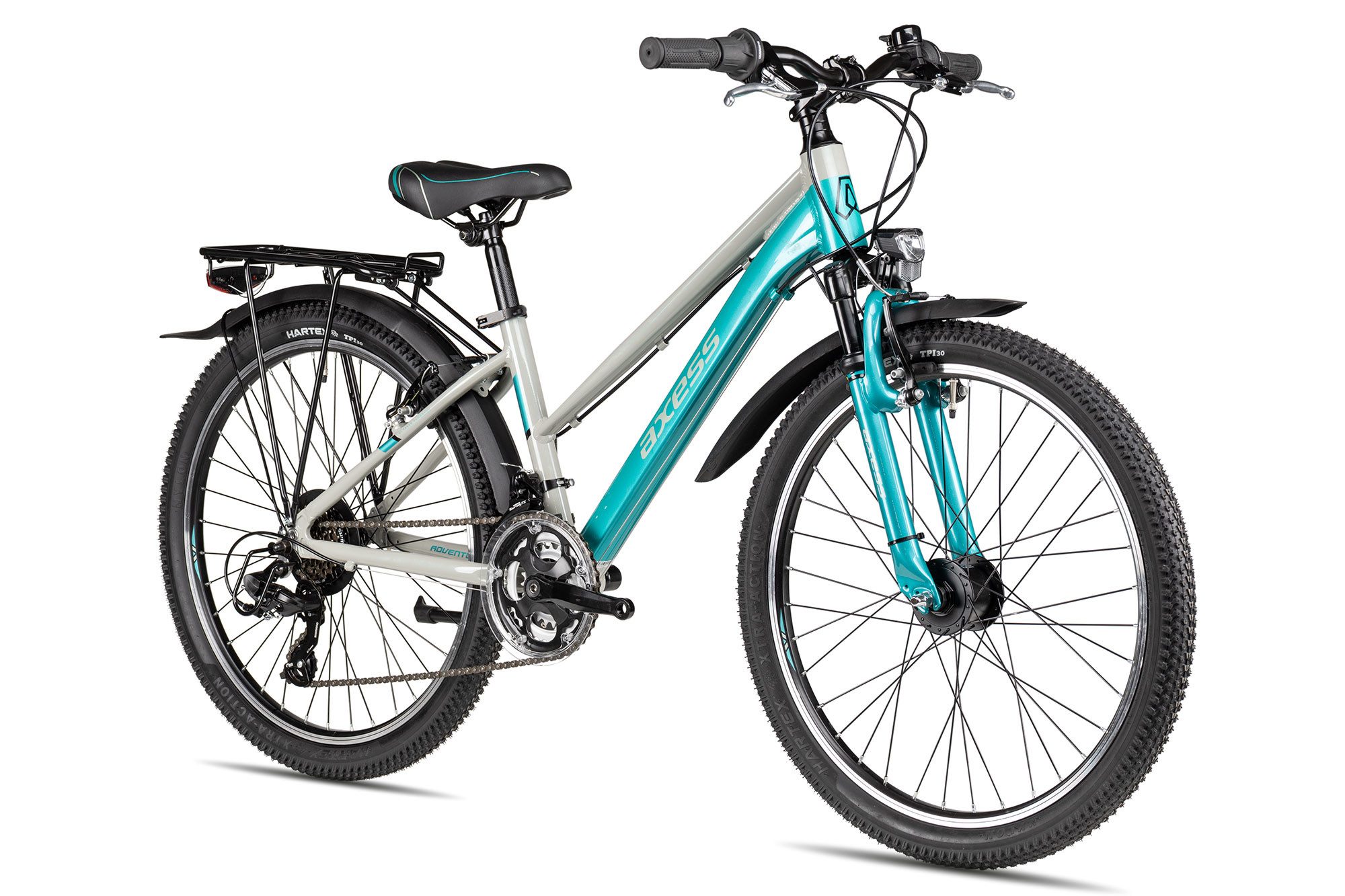 Axess Kinderfahrrad Adventure 18 24 Trapez, 18 Gang Shimano Tourney 18 Schaltwerk, Kettenschaltung, Shimano Tourney 18 blau
