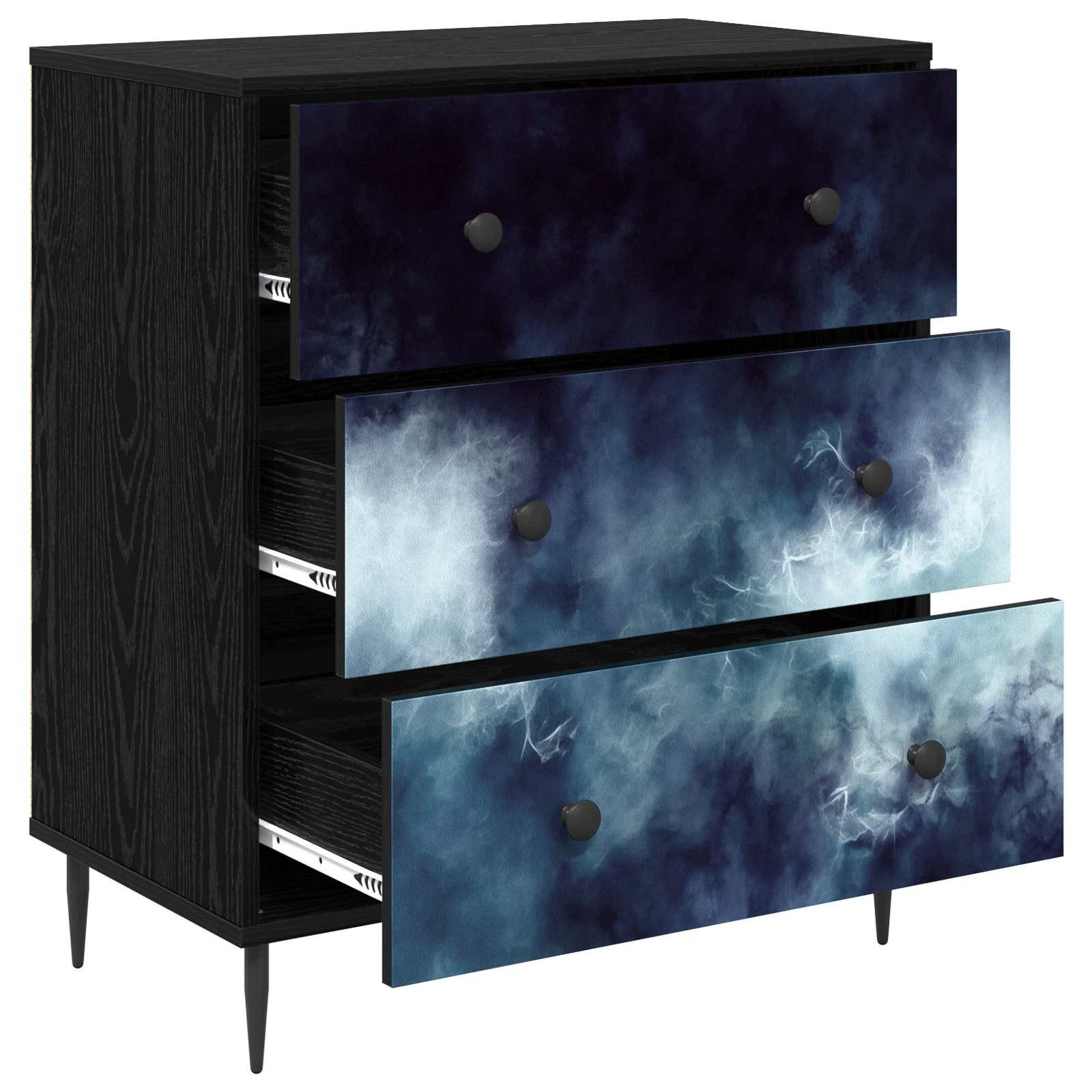 vidaXL Kommode 66 x 36,5 x 76 cm Kommode Schubladenschrank Sideboard RAALTE Blaue Mar