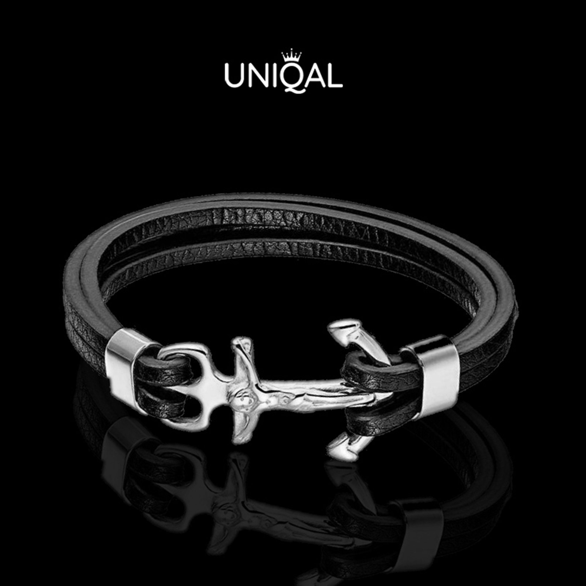 UNIQAL.de Lederarmband Lederarmband Herren mit Kreuz günstig online kaufen