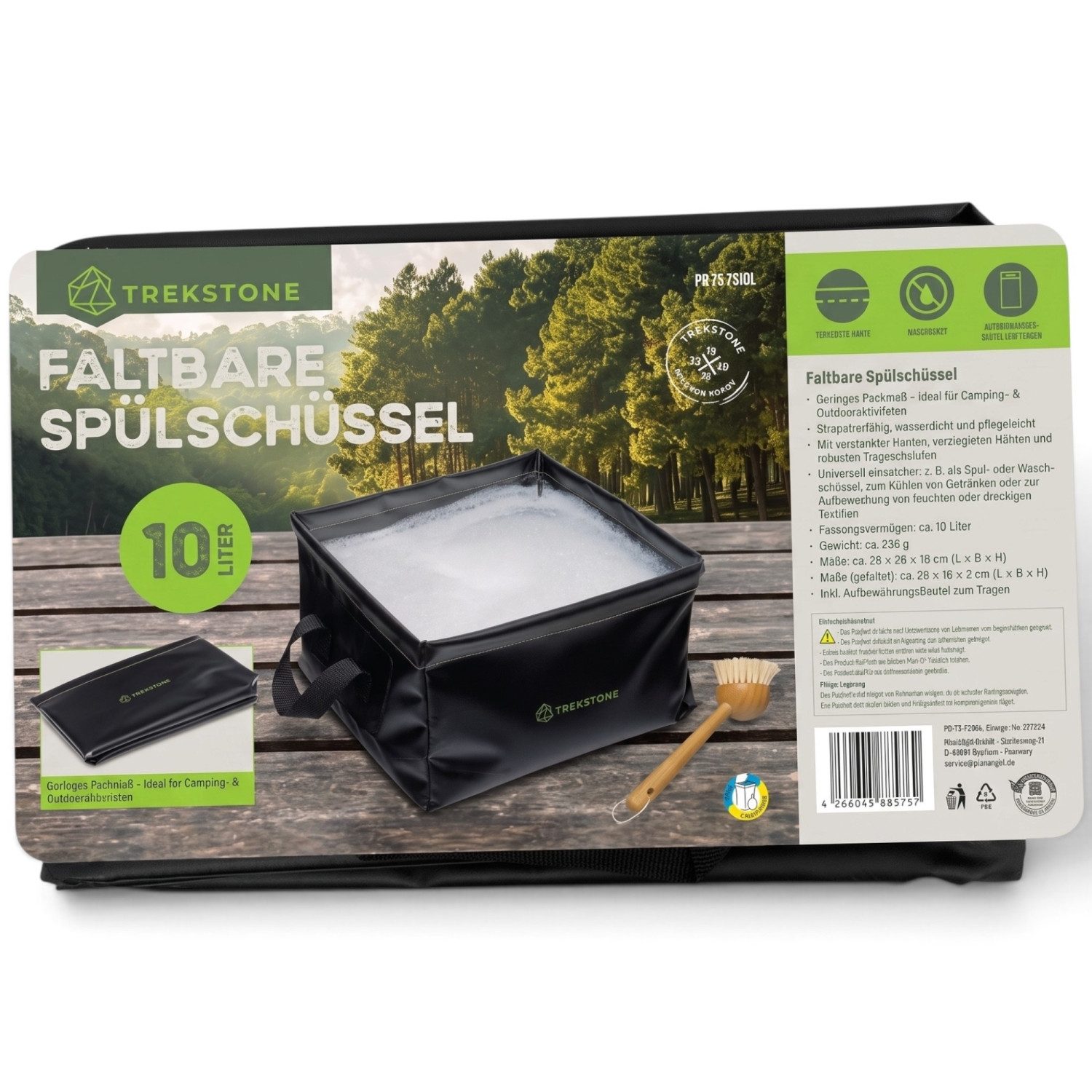 Kremer Waschbecken Trekstone FALTBARE-SPÜLSCHÜSSEL Waschschüssel Campingspüle Waschbe (1-St)