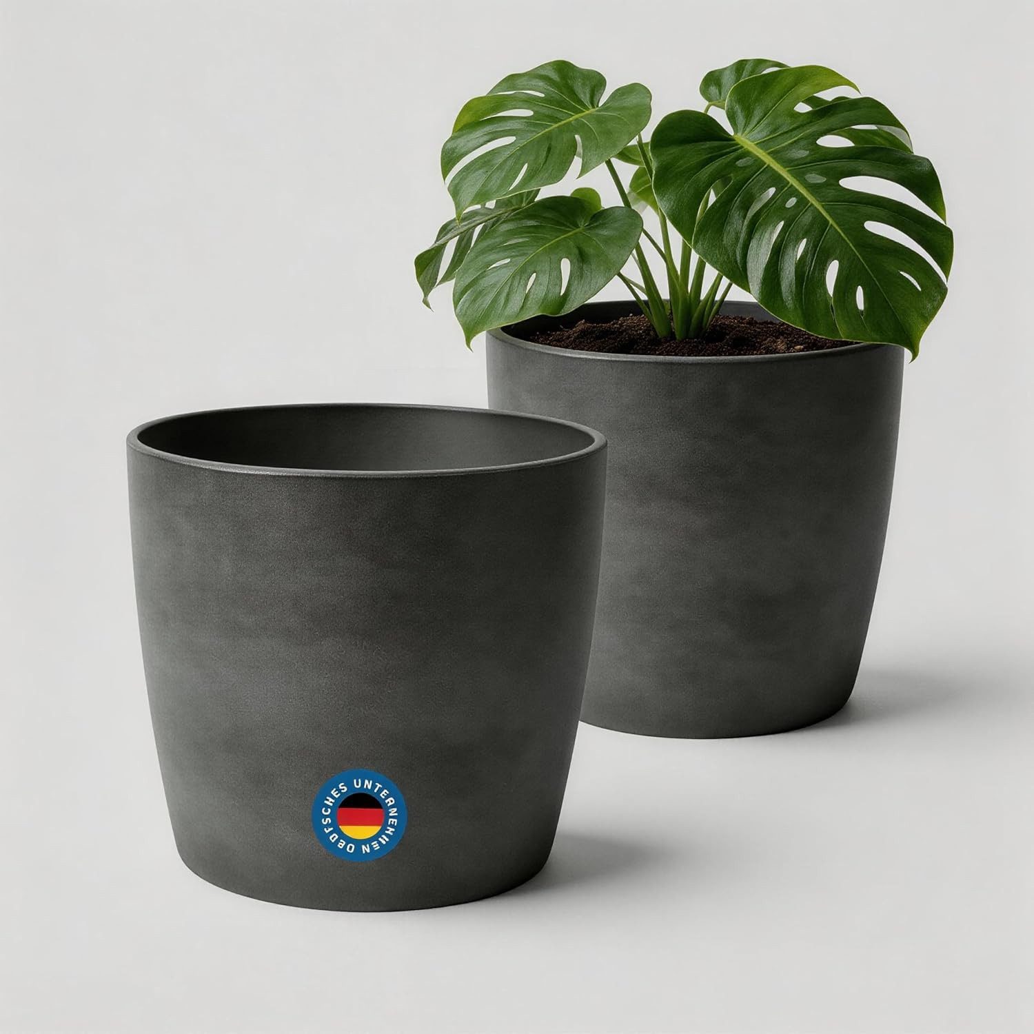 Zedelmaier Blumentopf 2er-Set Blumentopf mit extra Dicker Wand, mattierte Oberfläche