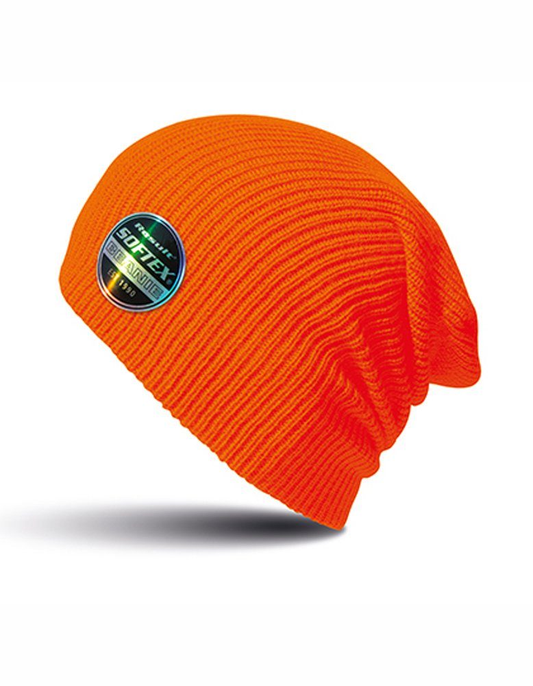 Goodman Design Beanie Herbst Winter Mütze Long (länger geschnitten) Doppellagig, Sehr weich, sehr leicht Fluores Orange