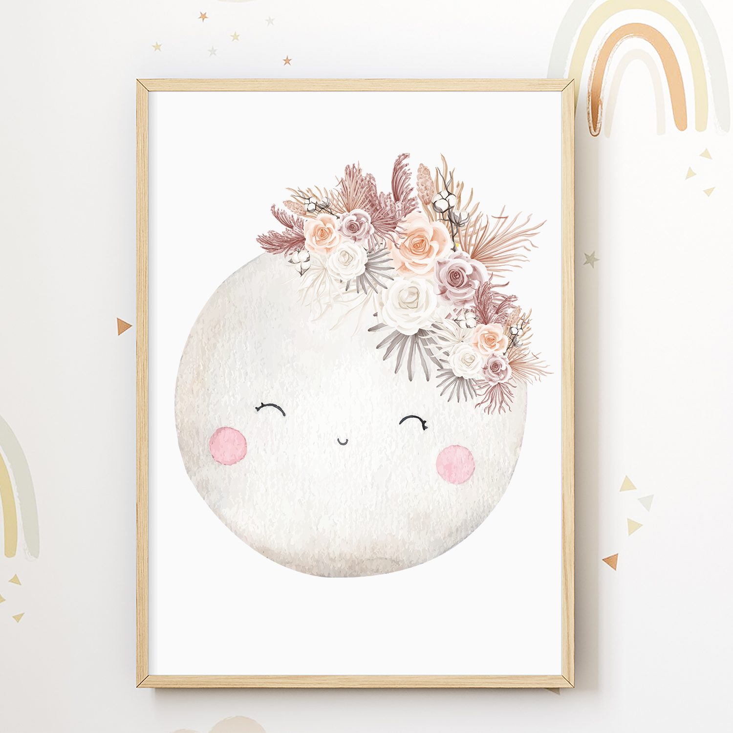 Tigerlino Poster Mond Regenbogen Wolke Boho Bilder 3er Set Kinderzimmer Wandbilder – Bild 3 von 5