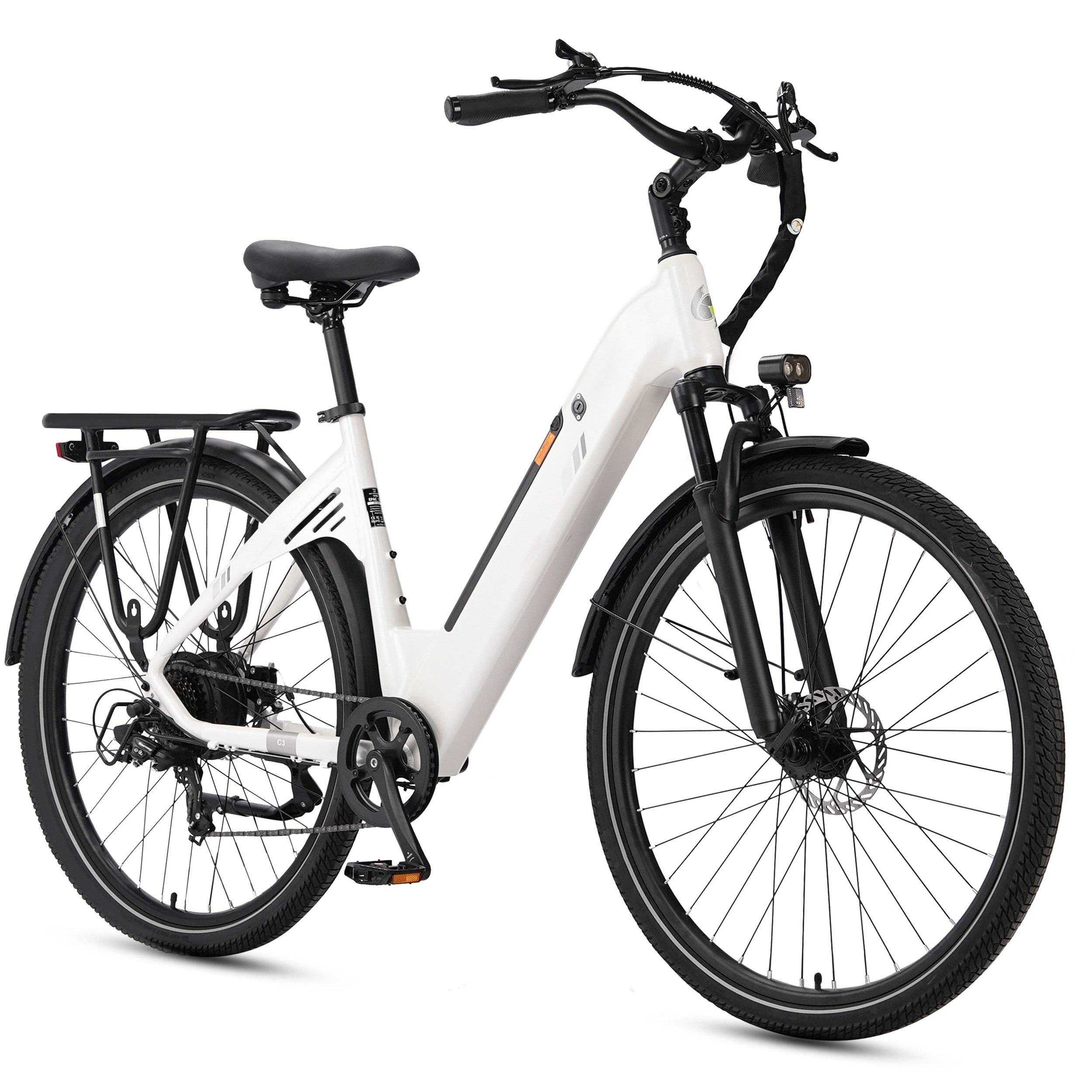Vankel E-Bike Cityrad 28 Zoll E-Bike 250W 52Nm 120km Reichweite Elektrofahrrad 648Wh Akku, 7 Gang, Heckmotor, 648 Wh