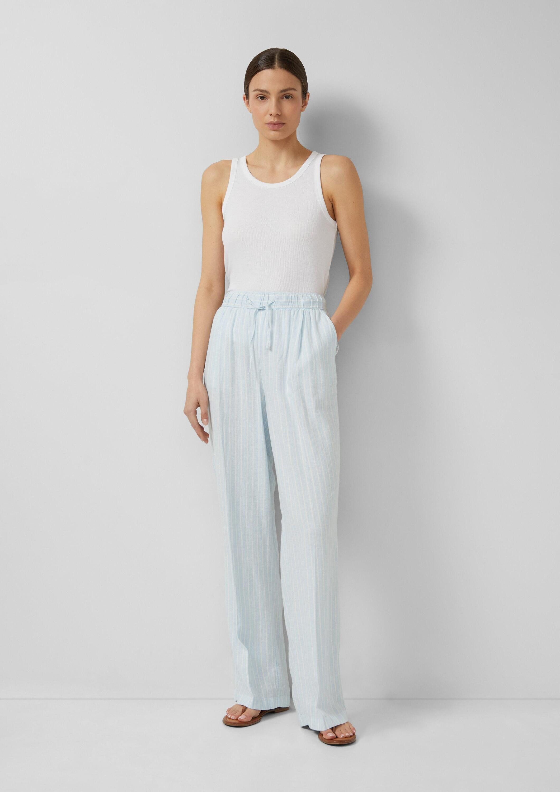 s.Oliver Chinos Hose Leinenmix-Hose mit elastischem Bund