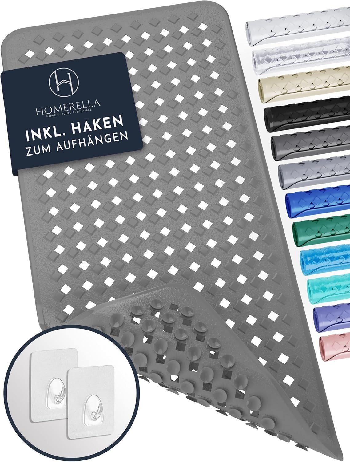 Homerella Badematte rutschfest Hautsensitiv 88x39cm, INKL. AUFHÄNGUNG, Anti günstig online kaufen