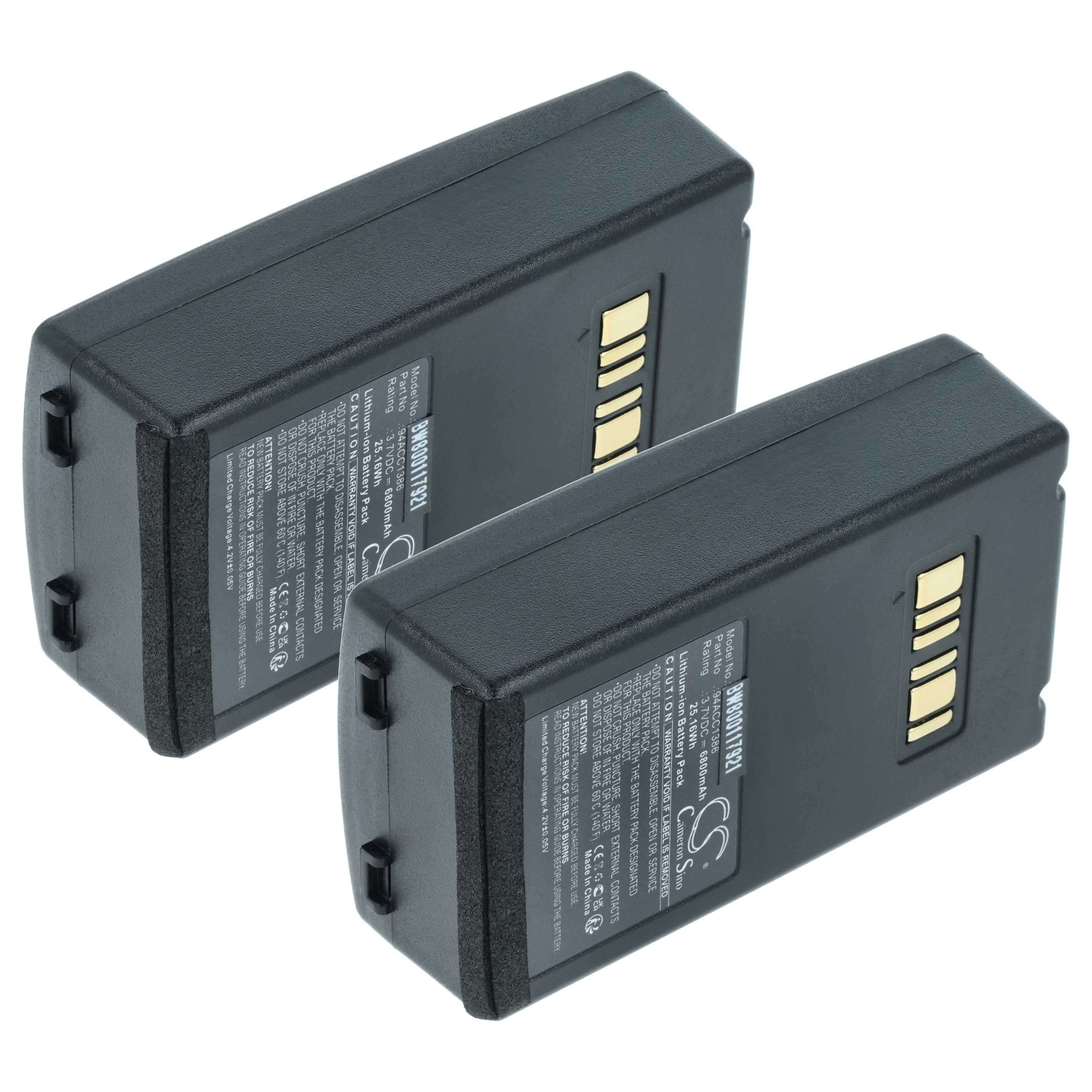 vhbw Akku passend für Datalogic Falcon X3, Falcon X4, Falcon X3 Plus Akku Akku Li-Ion 6800 mAh (3,7 V, 2 St), Leistungsfähige Austausch-Akkus für POS-Gerät, Wiederaufladbar, Jede