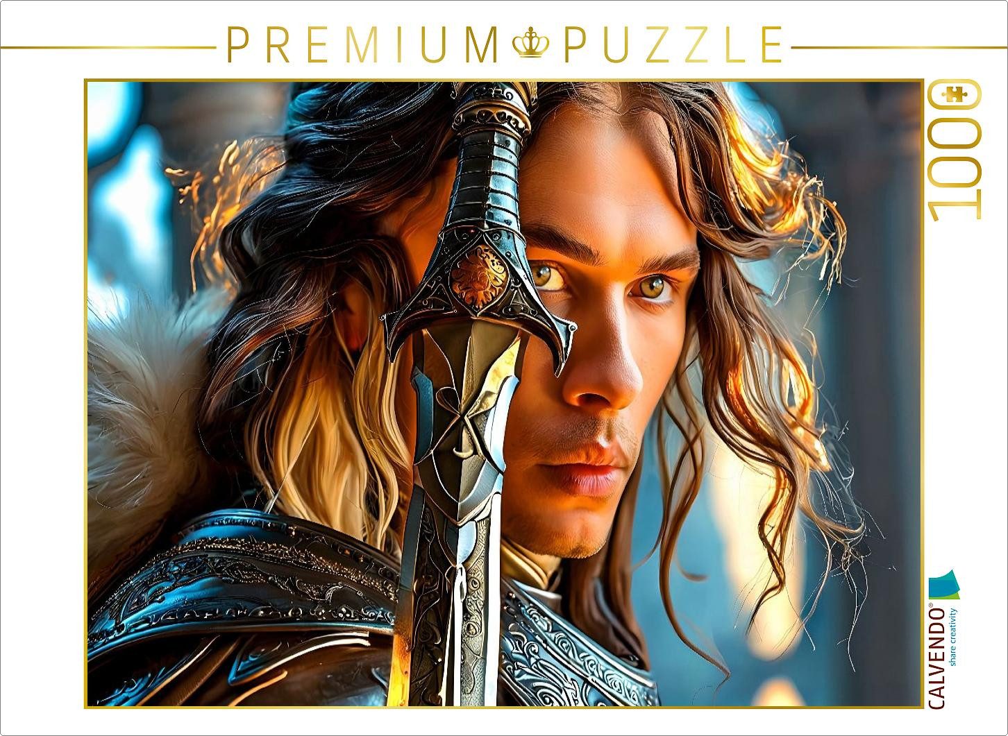 CALVENDO Puzzle CALVENDO Puzzle Junger Ritter mit magischem Schwert, 1000 Teile Lege-, 1000 Puzzleteile