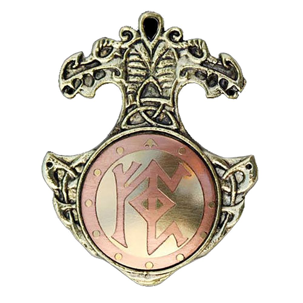 HOPLO Kettenanhänger Talisman für allgemeine Sicherheit - Runen - 32x44mm