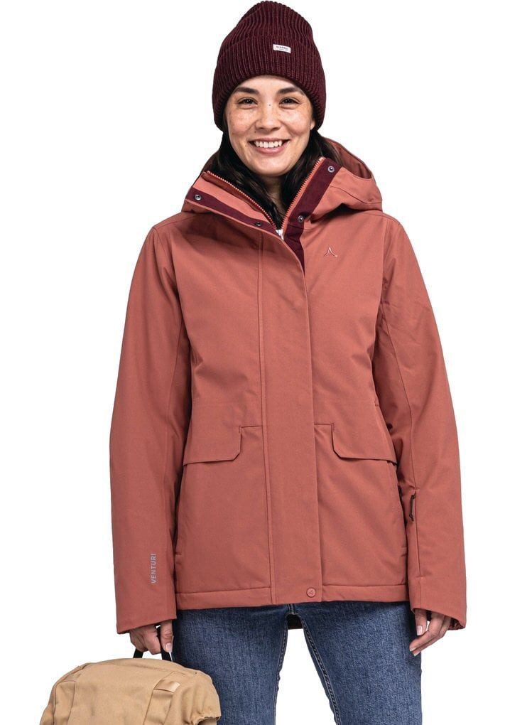 Schöffel Winterjacke Insulated Antwerpen (Kapuze, wasserdicht, atmungsaktiv) rot Damen