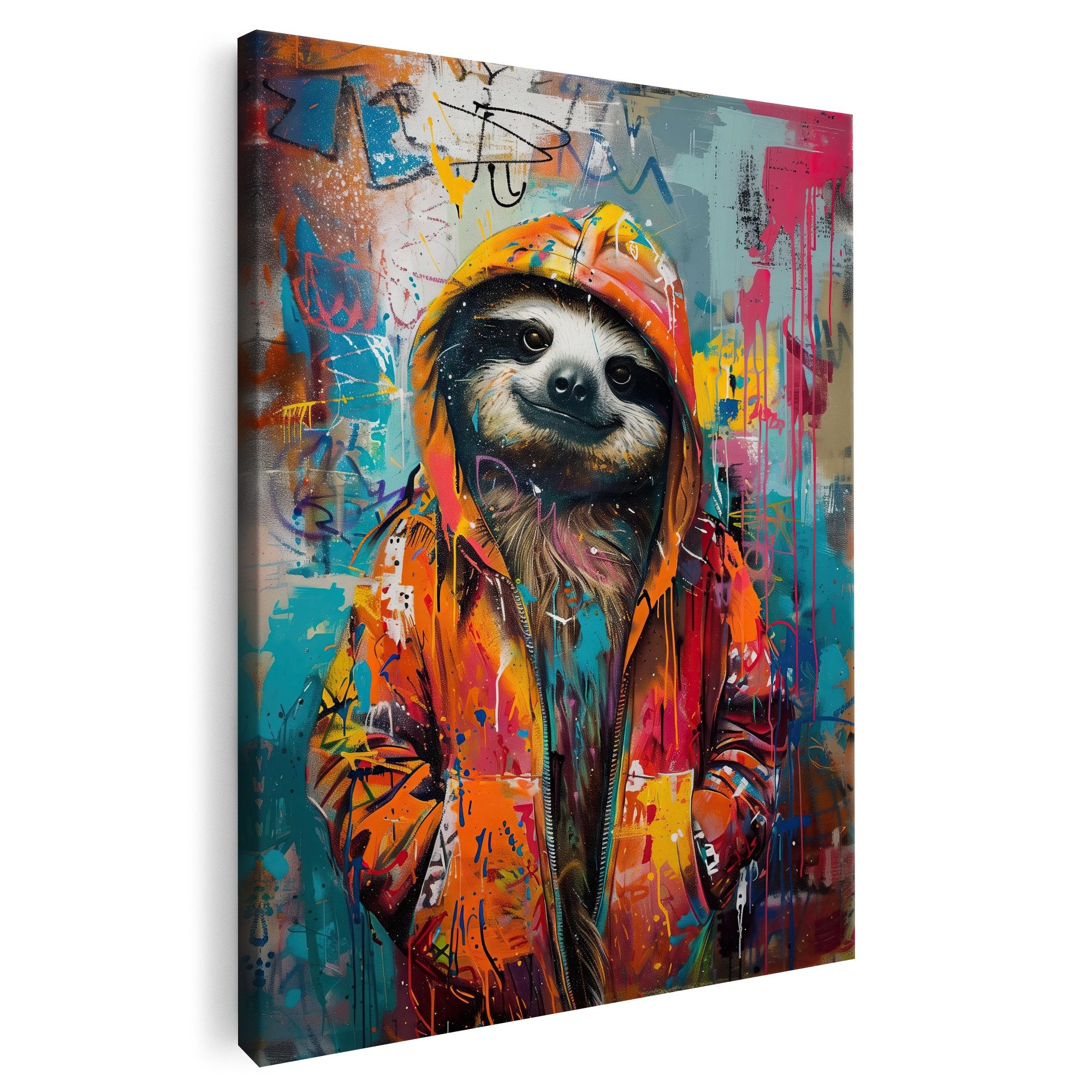 Artmazing Leinwandbild Urban Sloth, Urban Sloth, gesp. auf FSC Echtholz-Keilrahmen, in versch. Größen