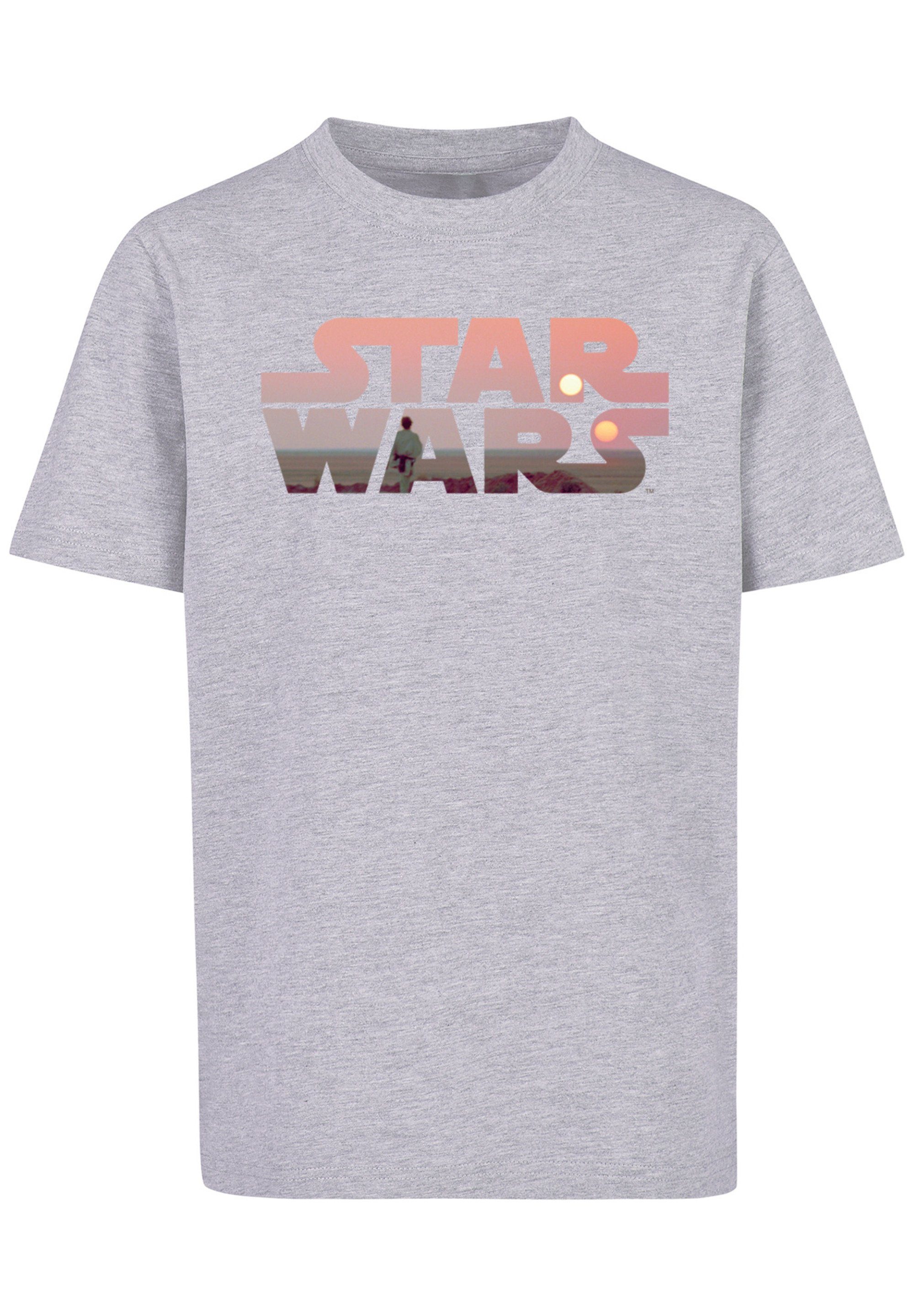 F4NT4STIC Kurzarmshirt Kinder Star Wars Logo Kids with Basic (1-tlg) heathergrey Tatooine Tee