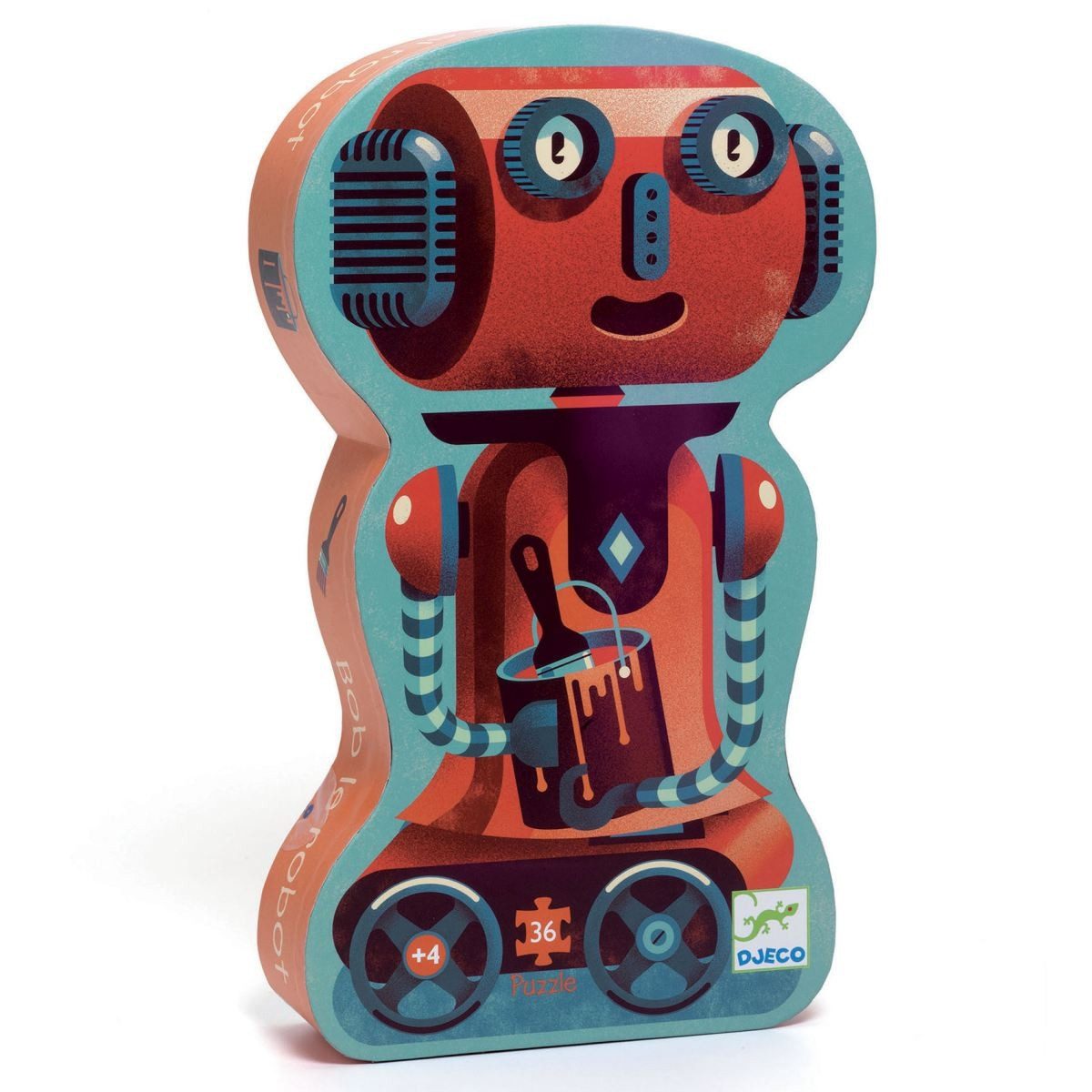 DJECO Puzzle Bob der Roboter - 36 Teile Kinderpuzzle für Kinder, 36 Puzzleteile, Kinderpuzzle