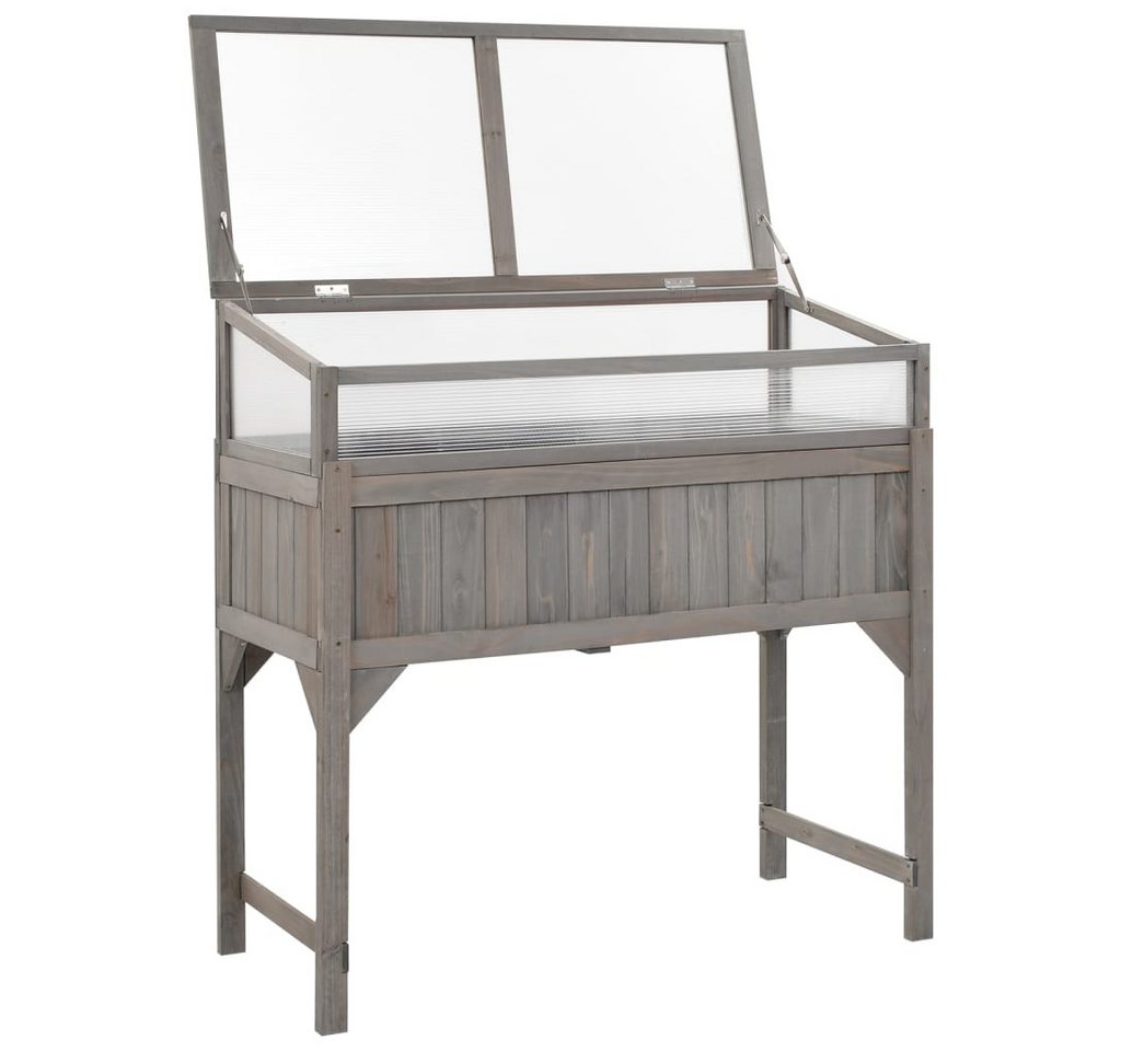 Thumbnail - DOTMALL Hochbeet Hochbeet mit Gewächshaus 110x54x120 cm Massivholz Tanne