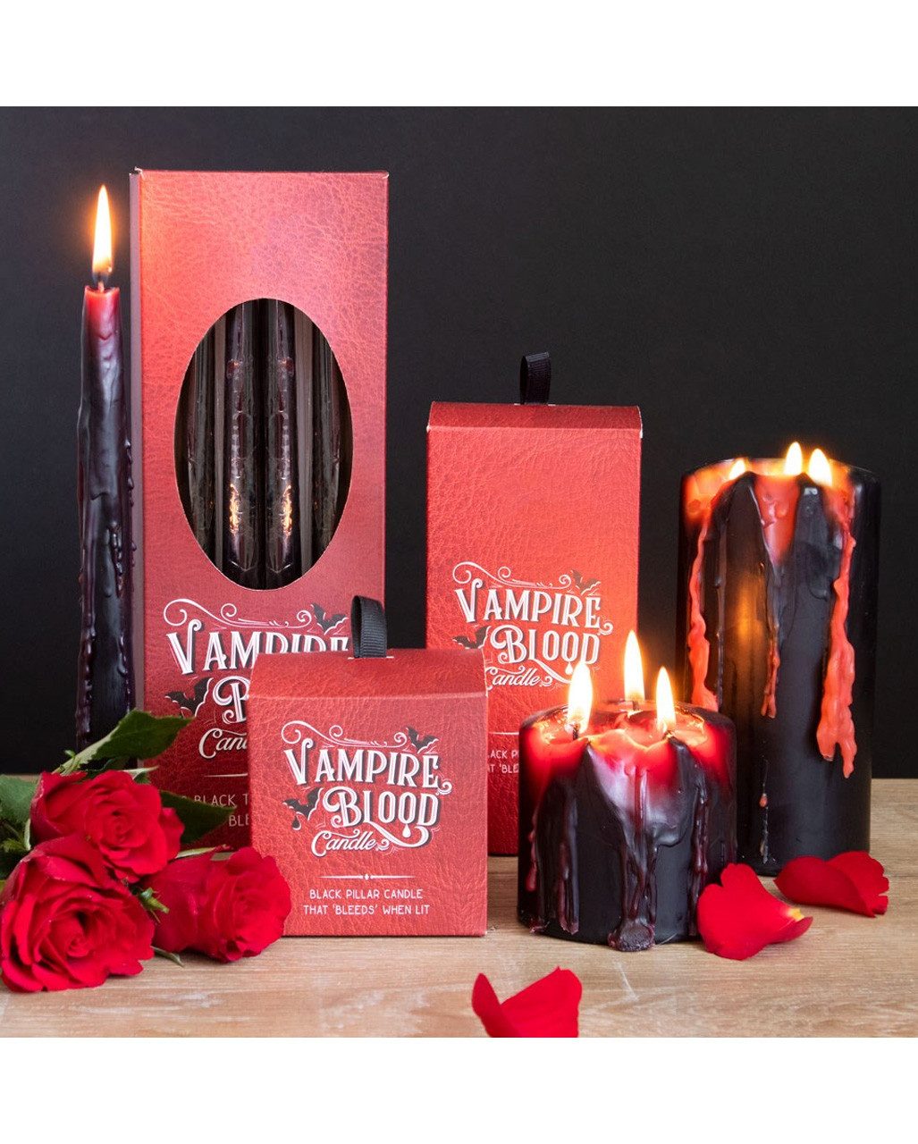 Horror-Shop Dekofigur Schwarze Vampirblut Spitzkerzen 8 Stück – Bild 5 von 5