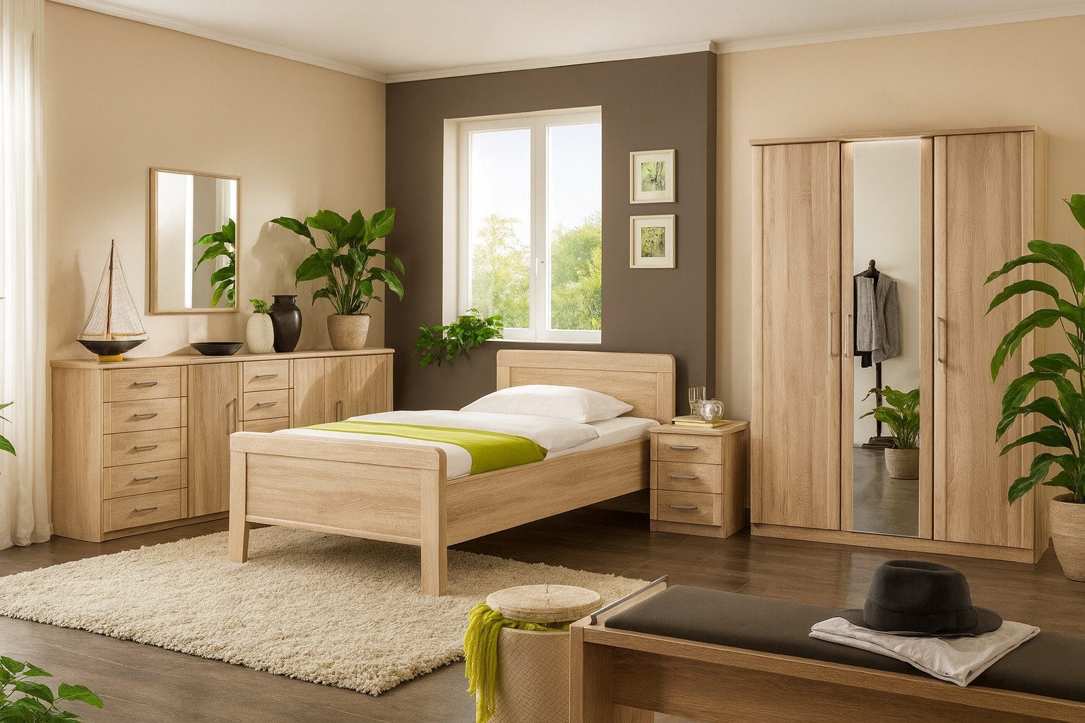 bv-vertrieb Bett Seniorenbett 90x190 Eiche sägerauh Komfortbett made in Germany #3144, Seniorenbett 90x190 Eiche sägerauh