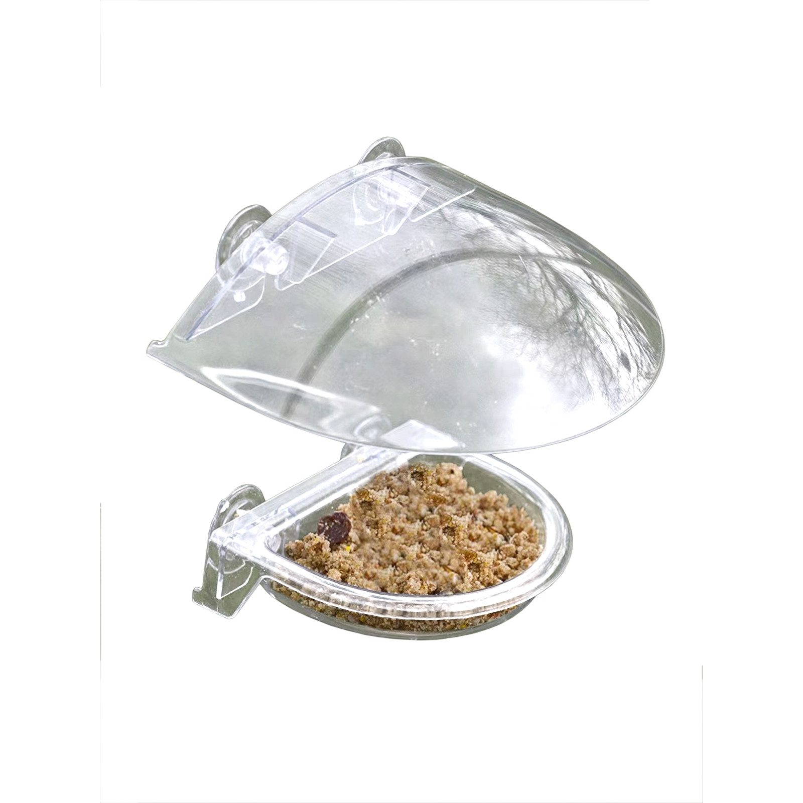 HTI-Living Futterspender Vogelfutterhaus Nessa transparent 2-teilig, Futterspender Kunststoff mit Saugnäpfen