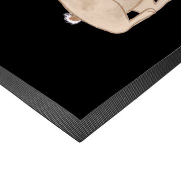 Fußmatte Hase mit Küken - Schwarz - Geschenk, Osterhase, Türmatte, Geschenk zu, Mr. & Mrs. Panda, Höhe: 0.6 mm