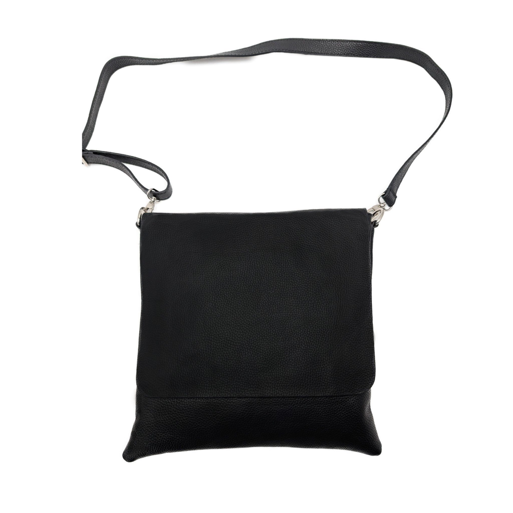 Taschenkinder Umhängetasche Echtleder Crossbody Überschlagtasche, 100% Echtes Leder