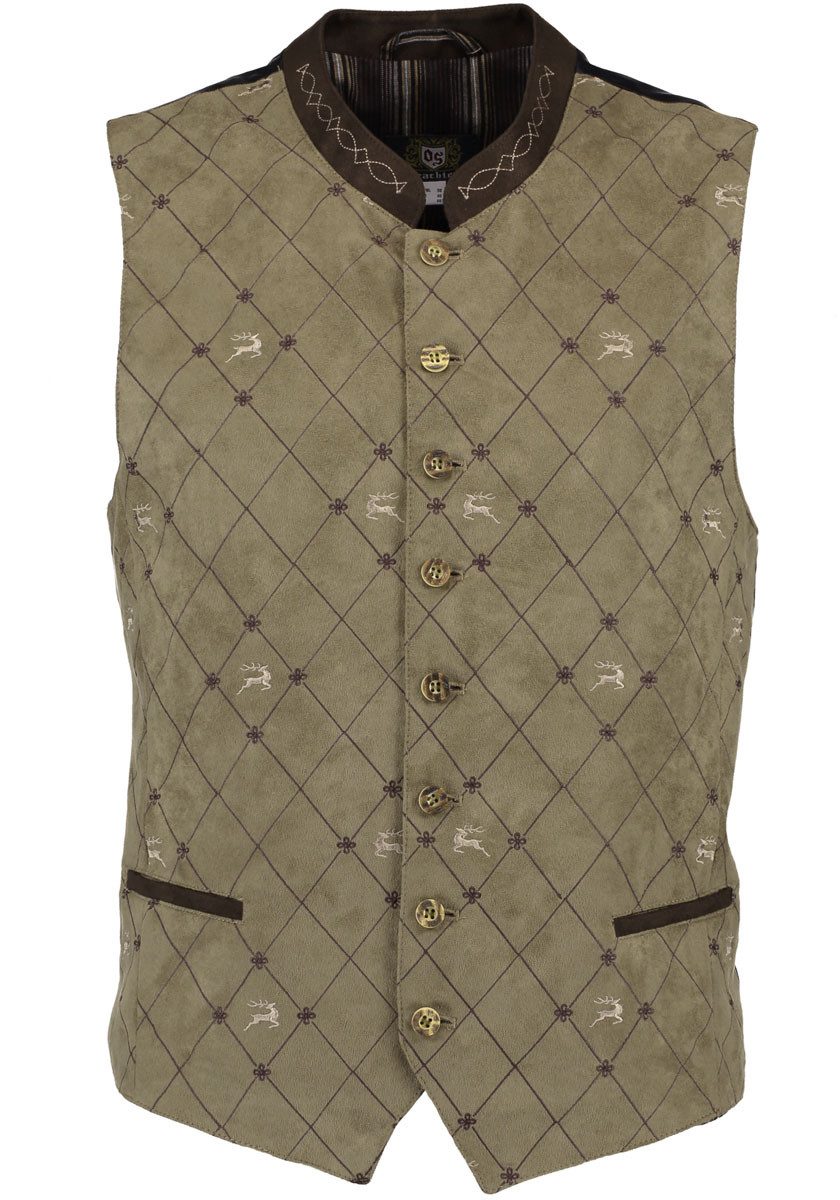 OS Trachten Trachtenweste Iluri Herren Weste mit Allover-Stickerei günstig online kaufen