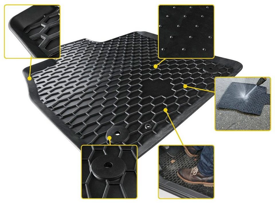 WALSER Passform-Fußmatten (4 St), für Mazda 3 Schrägheck, Stufenheck, für  Mazda 3 (BK, BL) 09/1999-09/2014