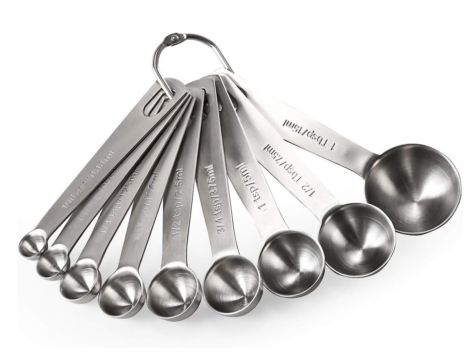 Messlöffel Edelstahl Gewürzlöffel, 9-tlg, Messlöffel-Set, Portionierlöffel
