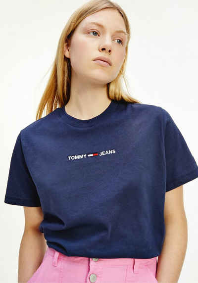 Tommy Jeans Rundhalsshirt »TJW BXY CROP LINEAR LOGO TEE« mit Tommy Jeans Logostickerei