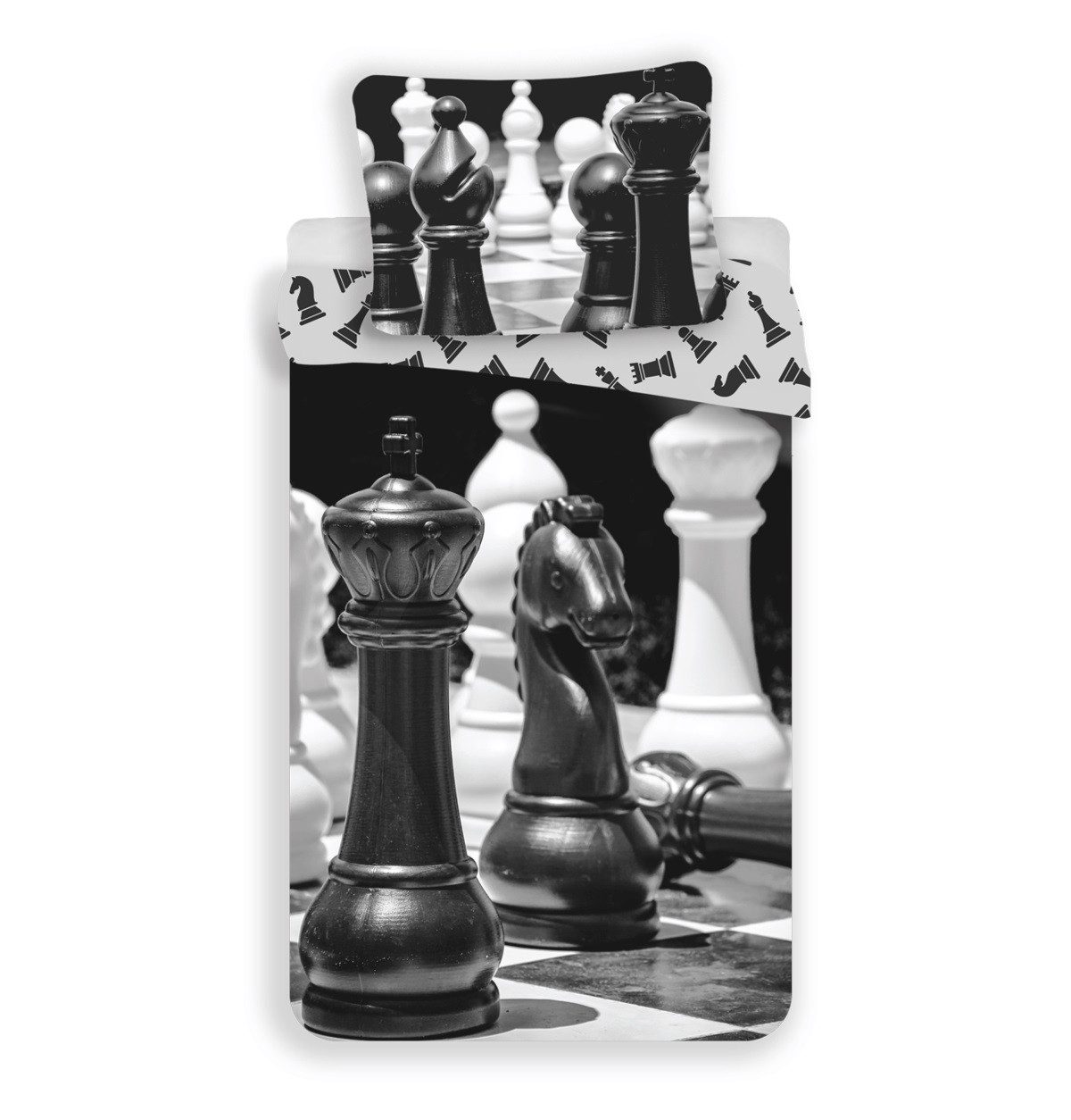 Jerry Fabrics Kinderbettwäsche Chess Kuschelige Bettwäsche Baumwolle, 140x200 cm & 70x90 cm