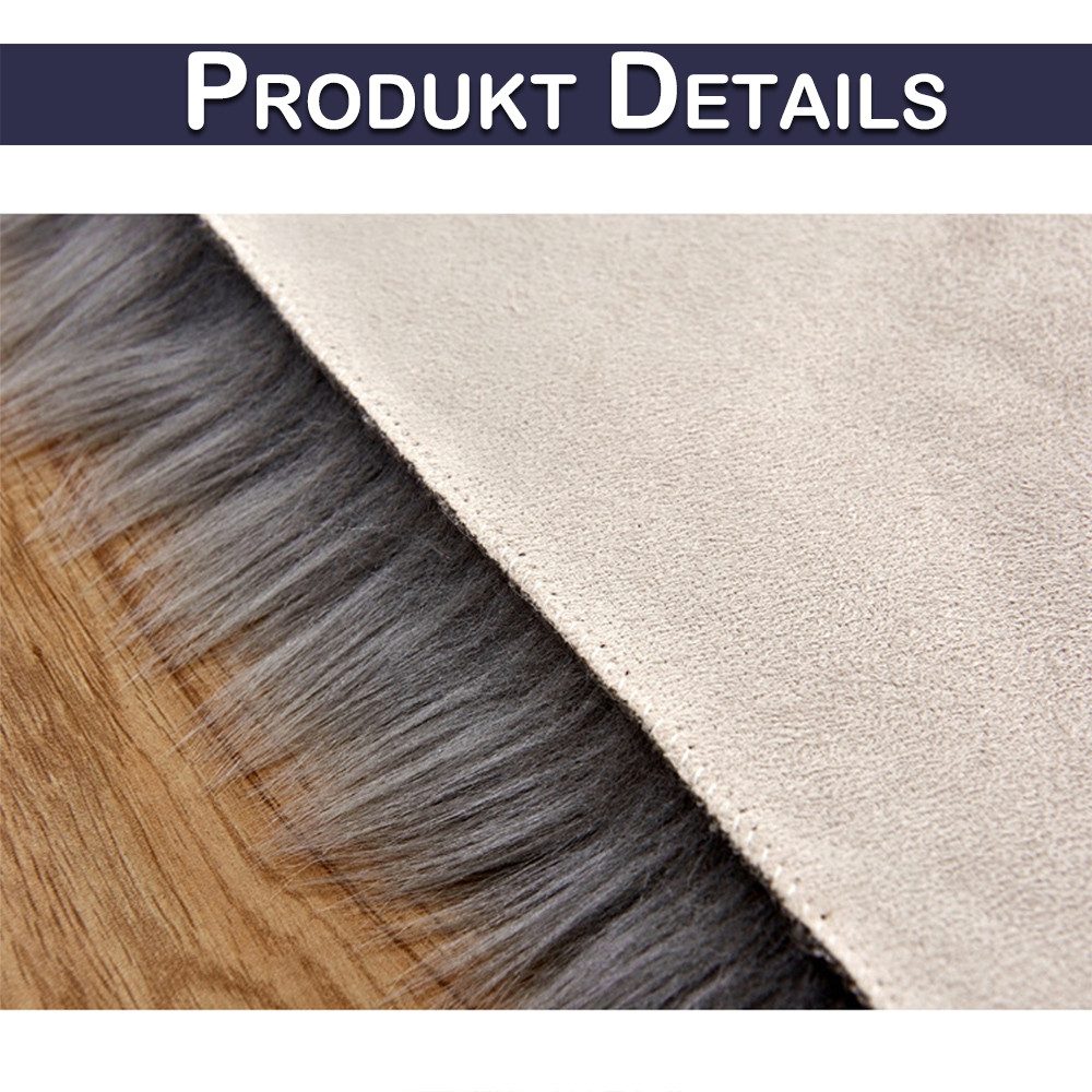 Jibenhome Hochflor-Teppich Herzförmiger Fellteppich,Kunstfell Schaffell,Hochflor Shaggy Teppiche, Heißes Rosa,40 cm x 50 cm, Höhe: 60 mm, Bodenteppich, Waschbar – Bild 5 von 5