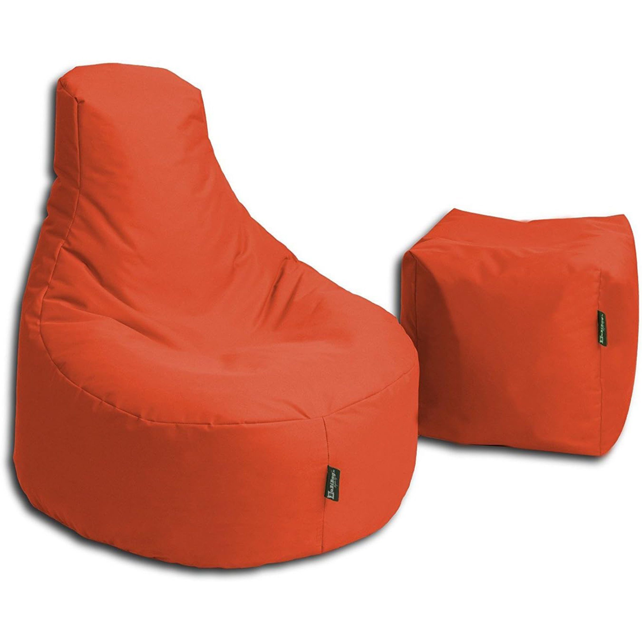 BuBiBag mit Sunflower Sitzsack Sitzhocker Sitzpouf Gamer In-& Set inkl. Rückenlehne Sitzpouf), Outdoor mit Bean Kindersitzsack Sitzsack Kissen Bag Lounge Couch (Set,