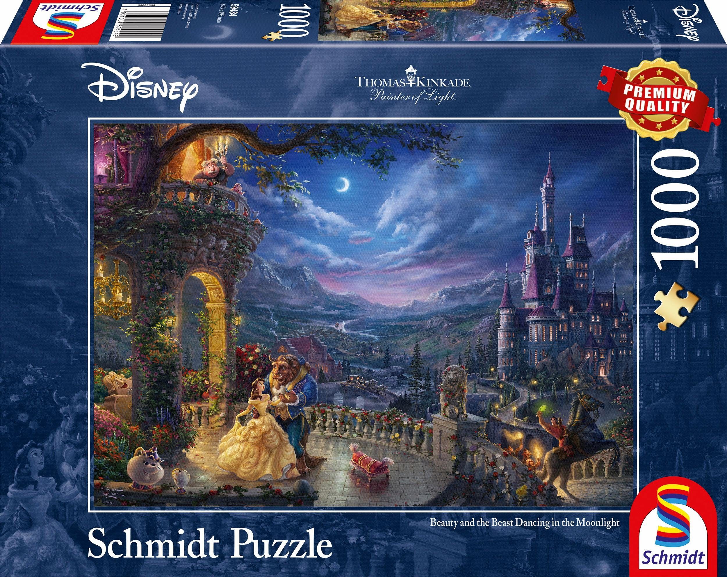 Schmidt Spiele Puzzle Die Schöne und das Biest Tanz im Mondlicht, 1000  Puzzleteile