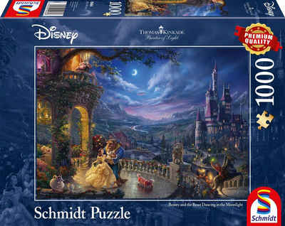 Schmidt Spiele Puzzle Disney Die Schöne und das Biest, Tanz im Mondlicht, 1000 Puzzleteile, Made in Germany