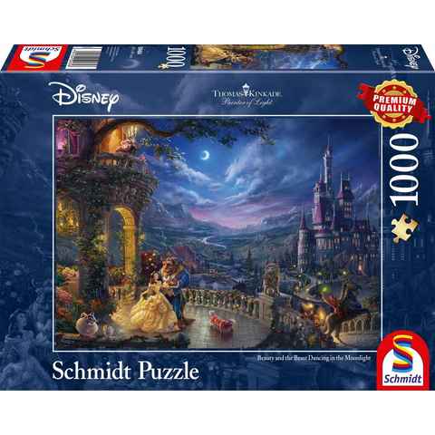 Schmidt Spiele Puzzle Disney Die Schöne und das Biest, Tanz im Mondlicht, 1000 Puzzleteile, Made in Germany