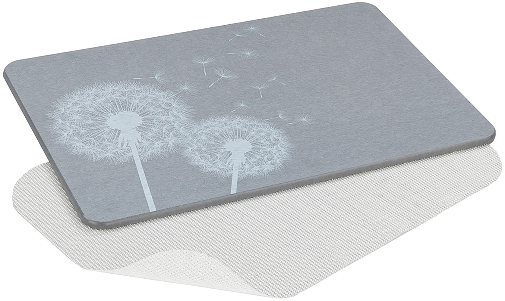 WENKO Badematte Modell Astera, Höhe 10 mm, schnell trocknend, rechteckig, rutschfest, stark wasserabsorbierend, aus Kieselgur