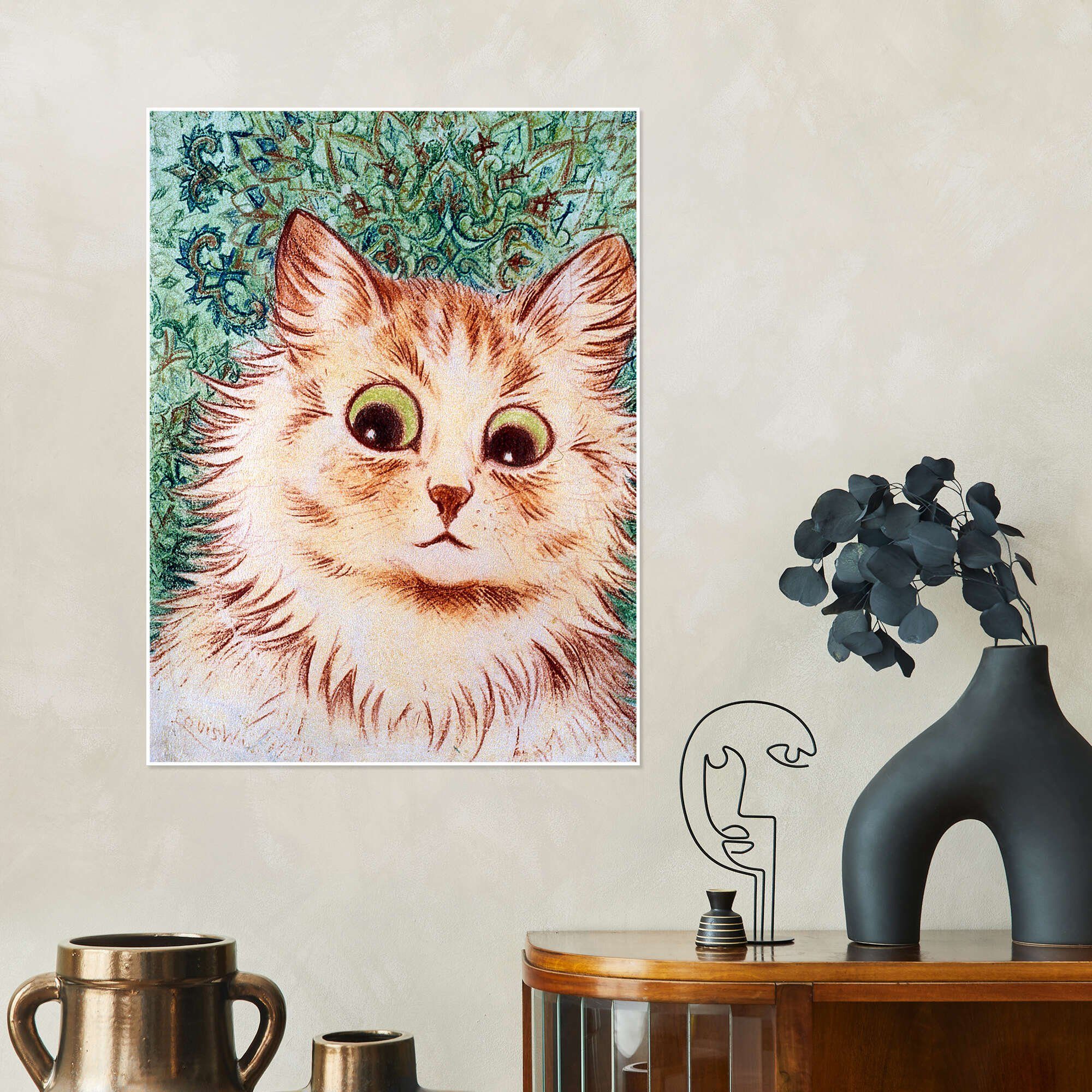Posterlounge Wandbild Kaleidoskop-Katzen II, Louis Wain, erhältlich als Poster, Leinwandbild, Wandsticker oder Acrylglasbild