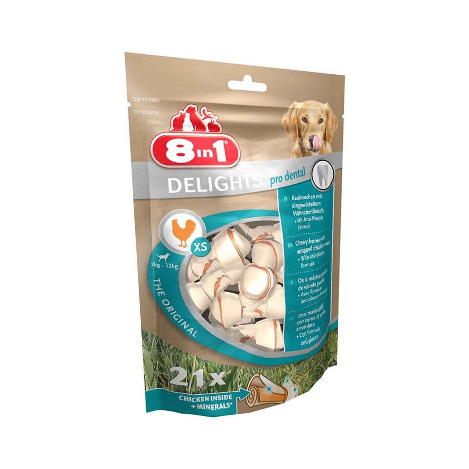 8in1 Dental Delights XS Beutel - 21 Stück, Snack für: Hund
