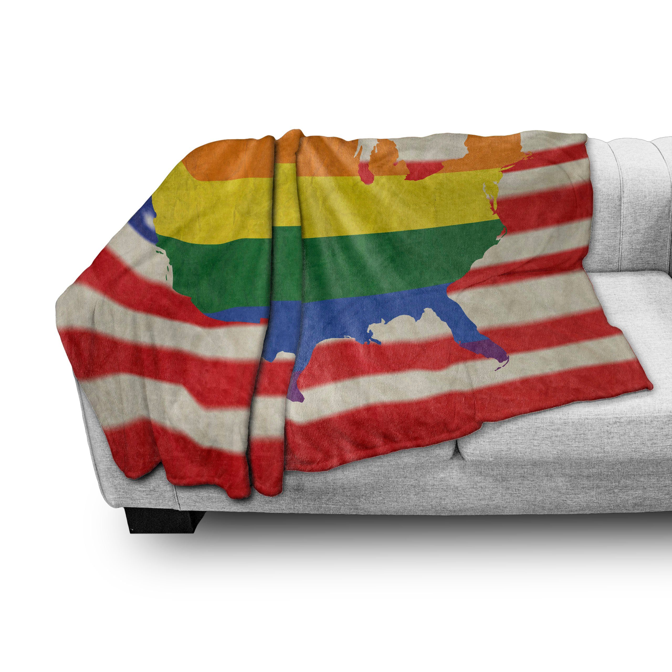 Abakuhaus, Innen- Plüsch Rechte Stolz Homosexuell Außenbereich, Wohndecke Gemütlicher und USA-Flagge für den