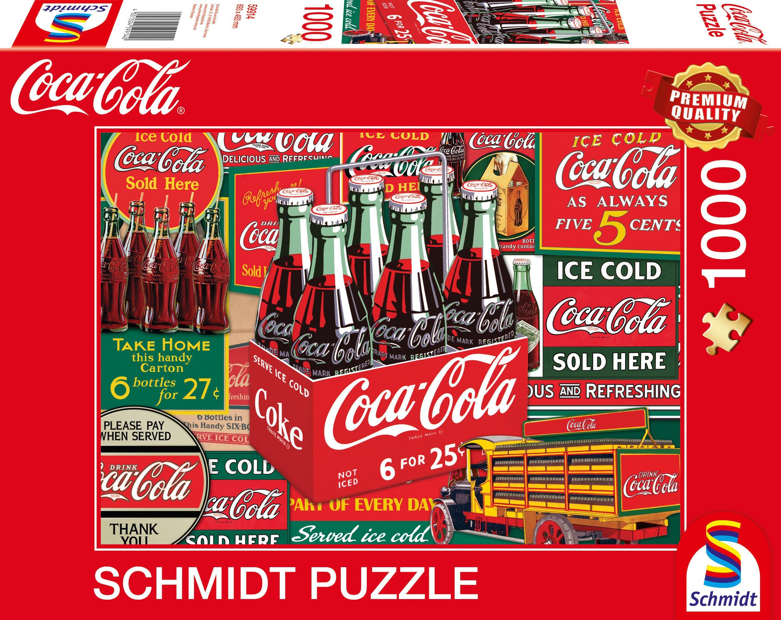 Schmidt Spiele Puzzle Klassiker, Puzzle Coca Cola, 1000 Puzzleteile, Made in Europe