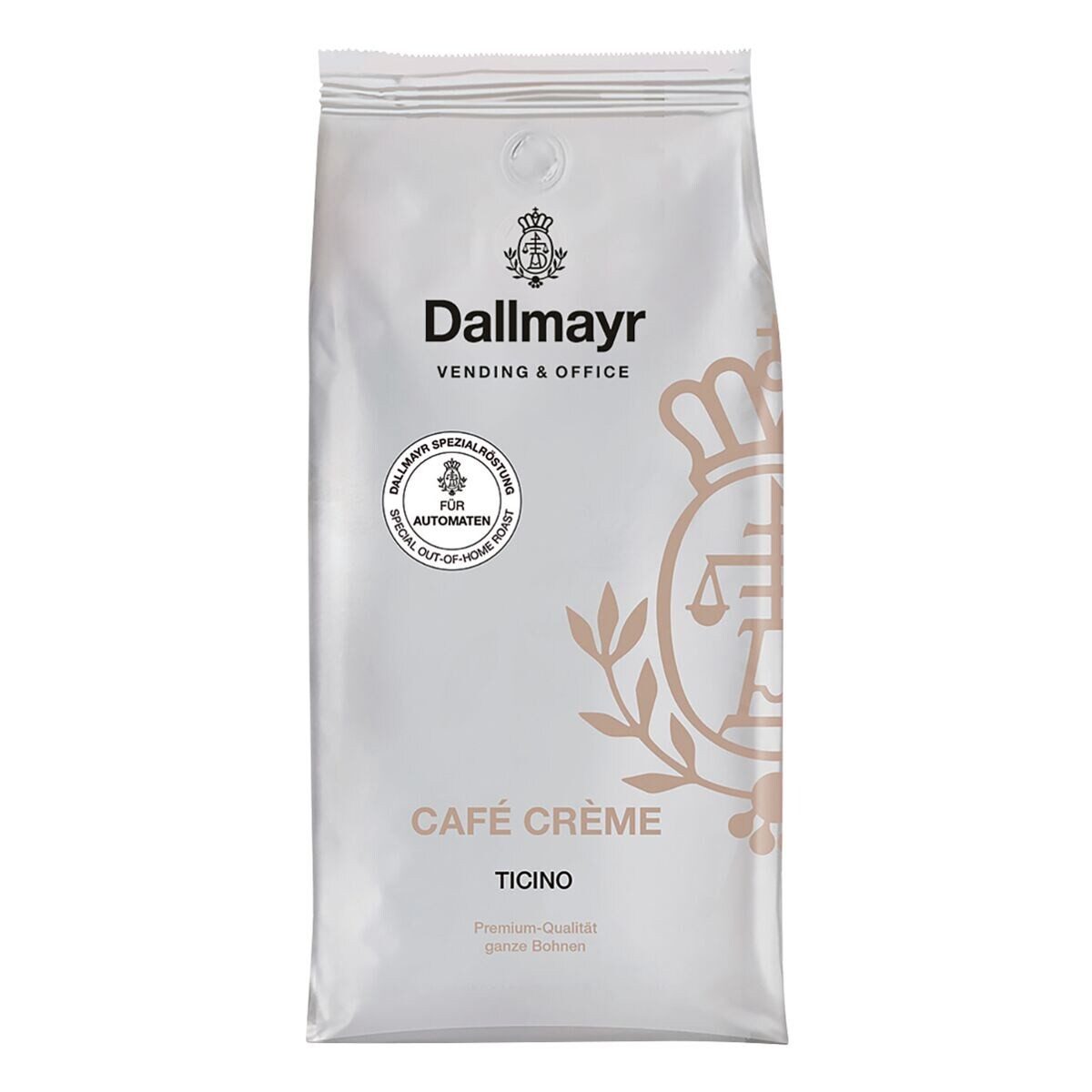 DALLMAYR Kaffee Café Crème - Ticino, 1 kg, ganze Bohnen