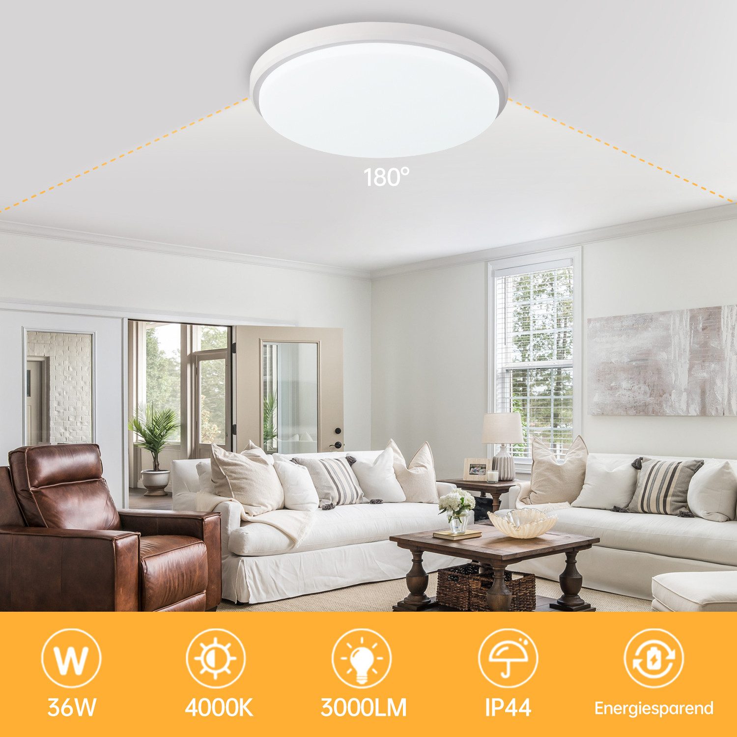 JDONG LED Deckenleuchte 36W Rund Deckenlampe günstig online kaufen
