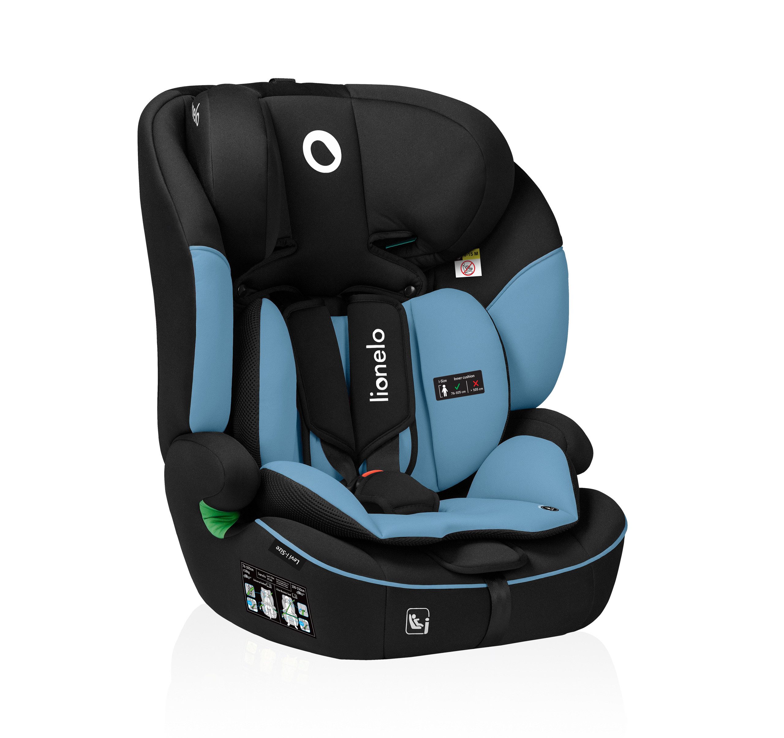 lionelo Autokindersitz LEVI I-SIZE, ab: 15 Monaten, bis: 12 Jahre, (Set), i-Size / Universell passend, passt in alle Autos