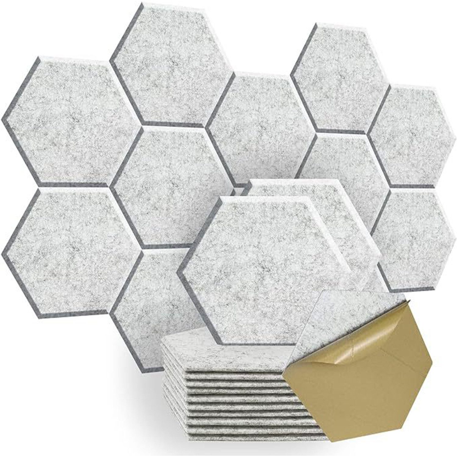 RWEUOQ Akustikplatte 12 Stück,Hexagon Akustikplatte,Selbstklebend,9mmHohe D günstig online kaufen