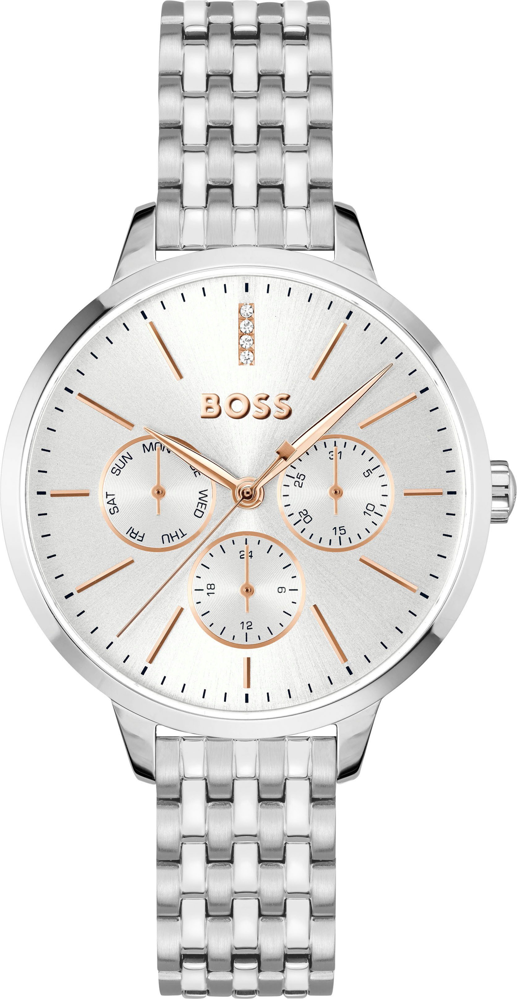 BOSS Multifunktionsuhr SYMPHONY 1502781, Quarzuhr, Armbanduhr, Damenuhr, Ed günstig online kaufen