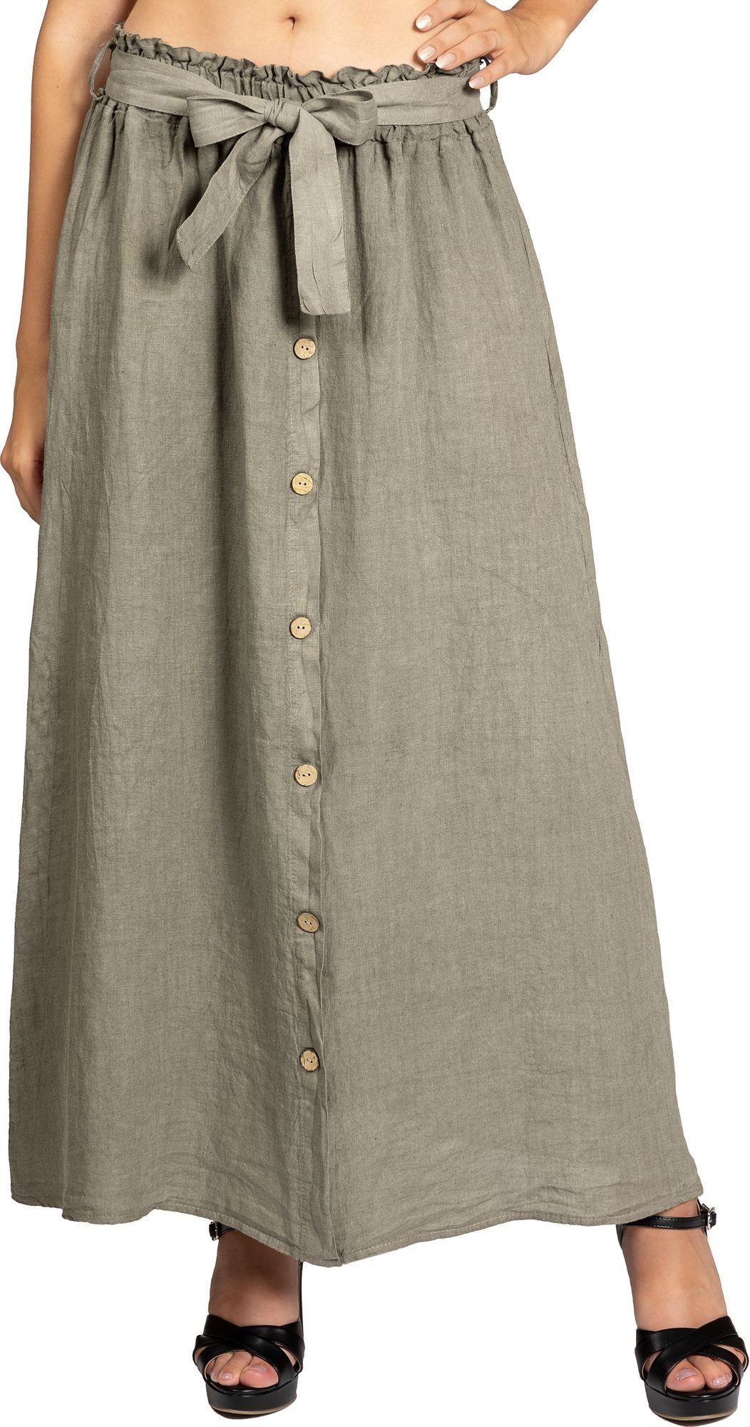 Caspar Faltenrock RO032 langer Maxi Sommer günstig online kaufen